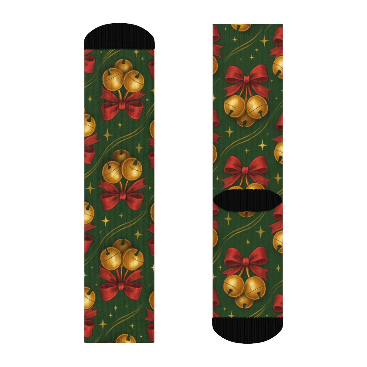 Santa Sleigh Bells Christmas Edition comfortable cotton crew socks