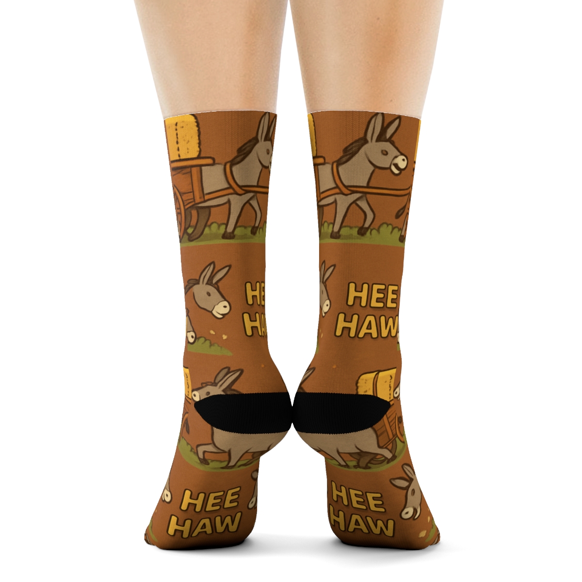 Market Day Donkey Cart Parade unique graphic crew socks