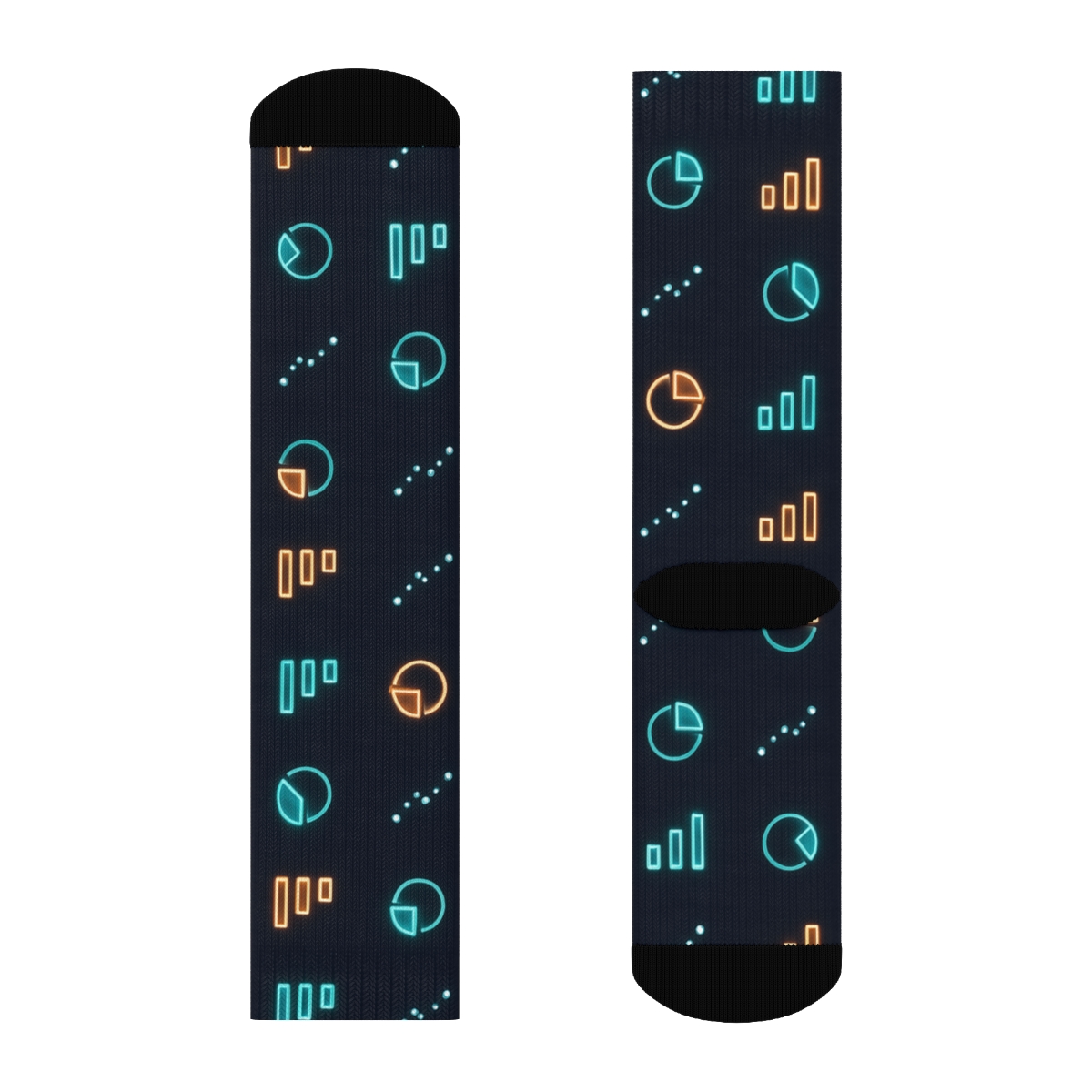 Data Analyst Chart Constellation Grid trendy patterned crew socks