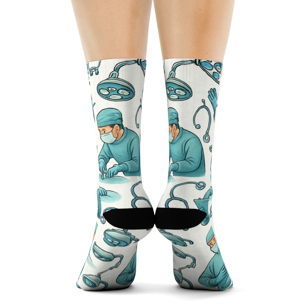 Operating Room Collage With Surgeon Scatter soft everyday crew socks