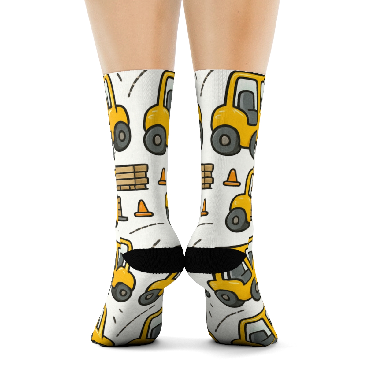 Pallet Parade With Forklift Operator Icons premium sports crew socks