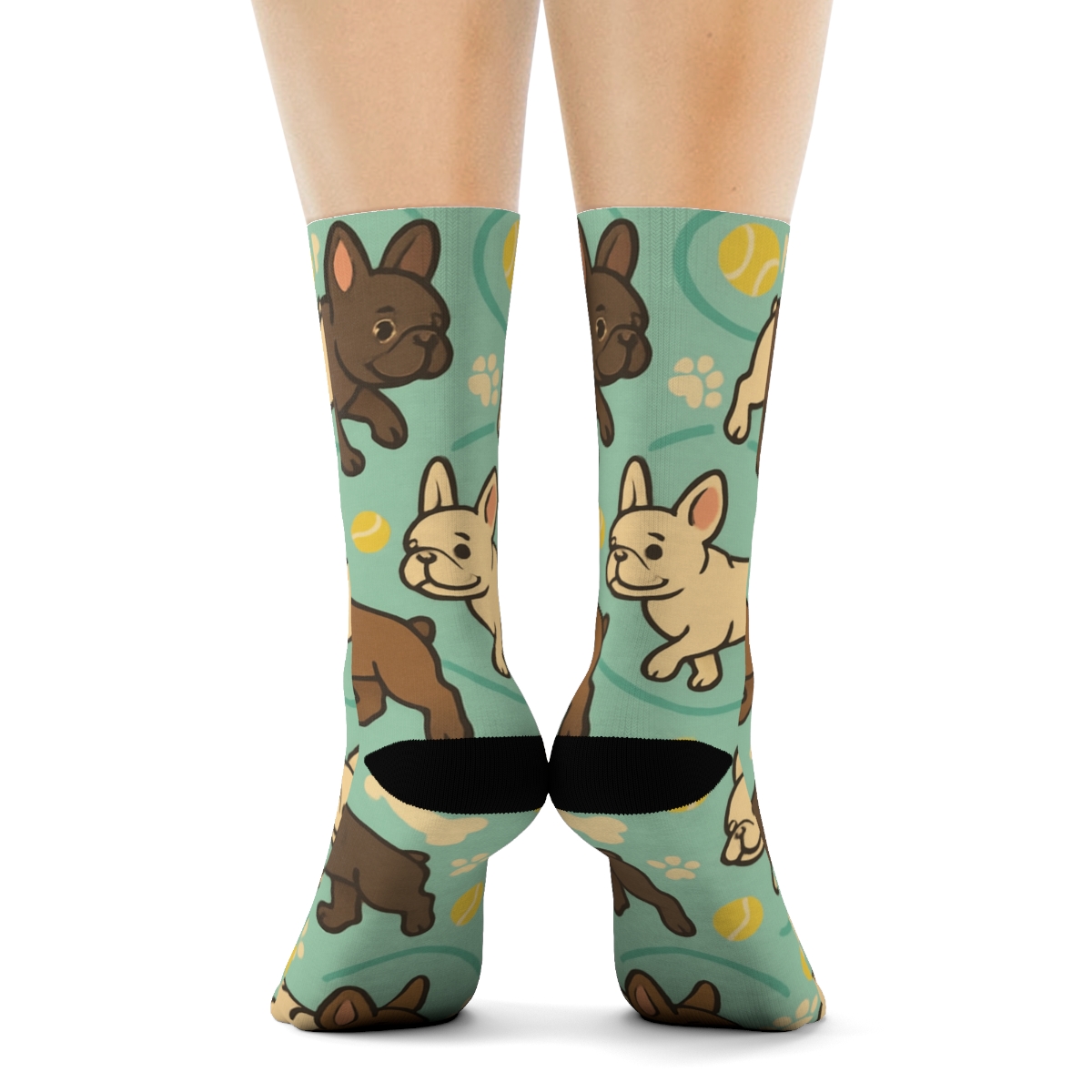 Brindle Bulldog Park Parade unique graphic crew socks