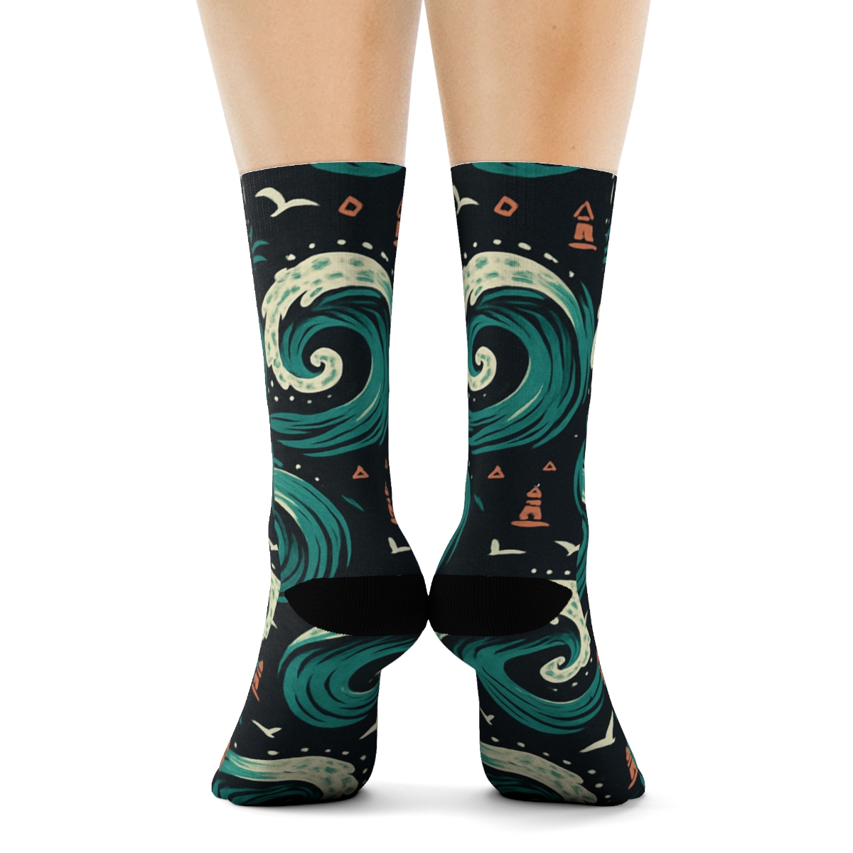 Storm Swell Whirlpool Tile With Buoy And Gull Motifs premium sports crew socks