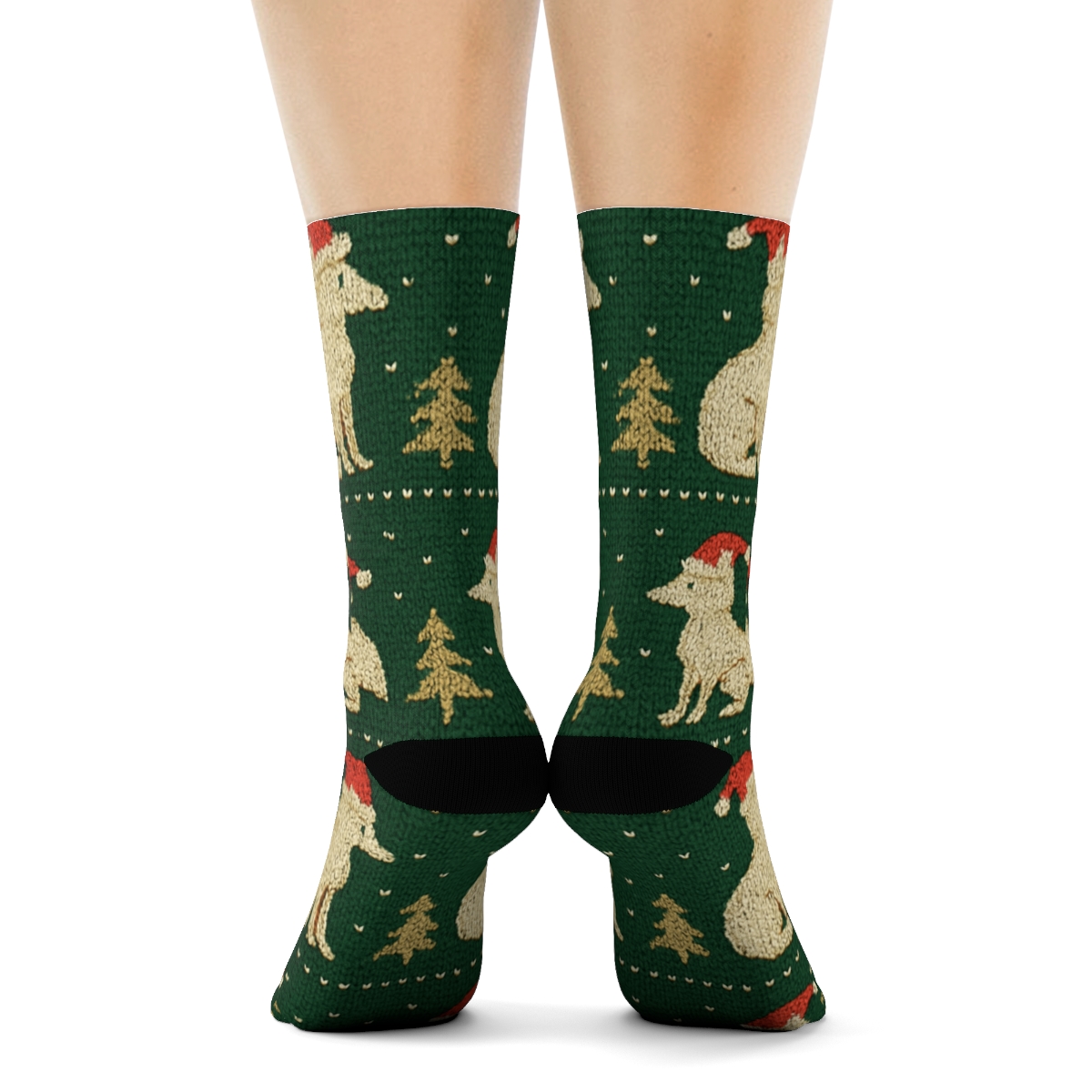 Nordic Fox Sweater Weave soft everyday crew socks