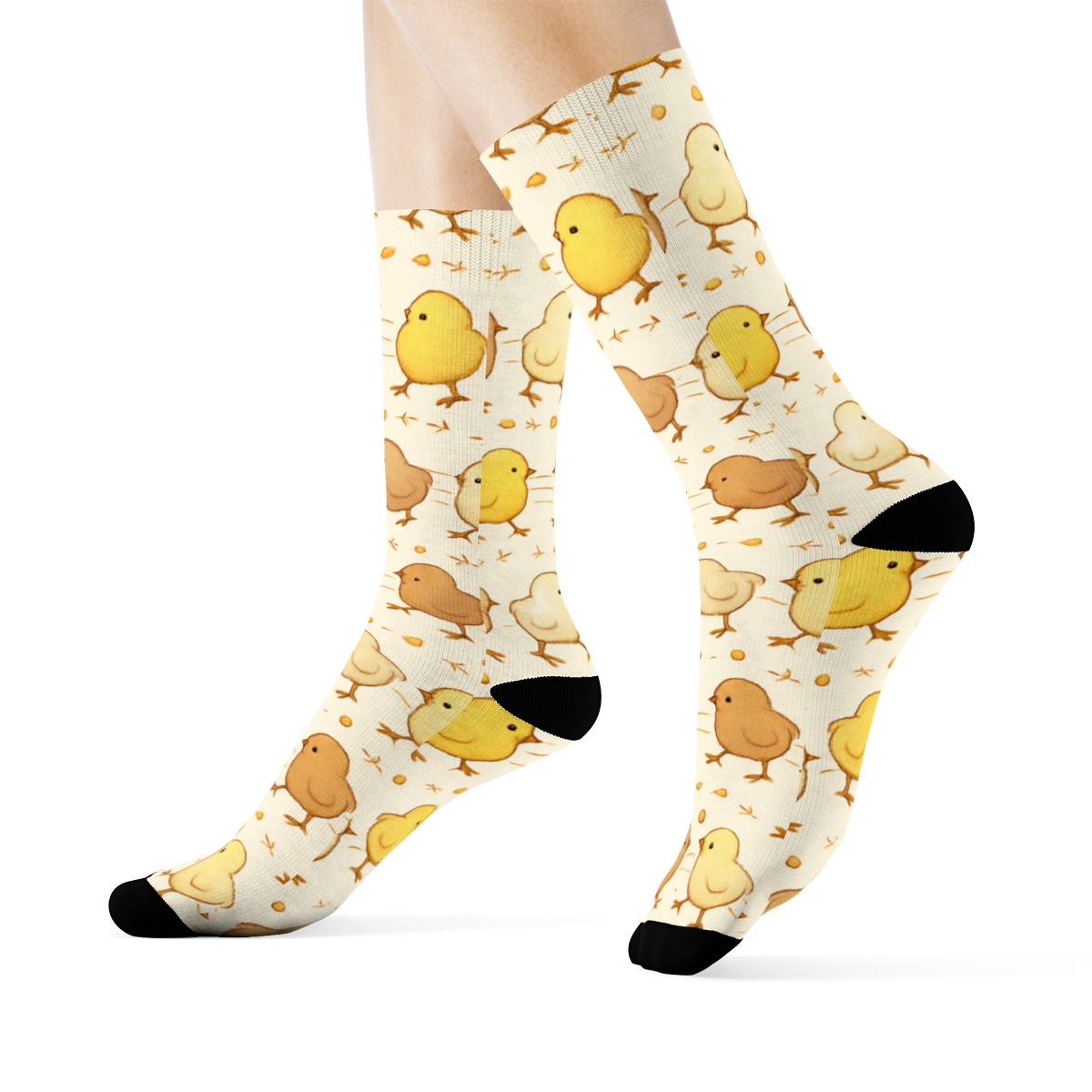 Rustic Ring Orbit Pattern Chicken custom crew socks