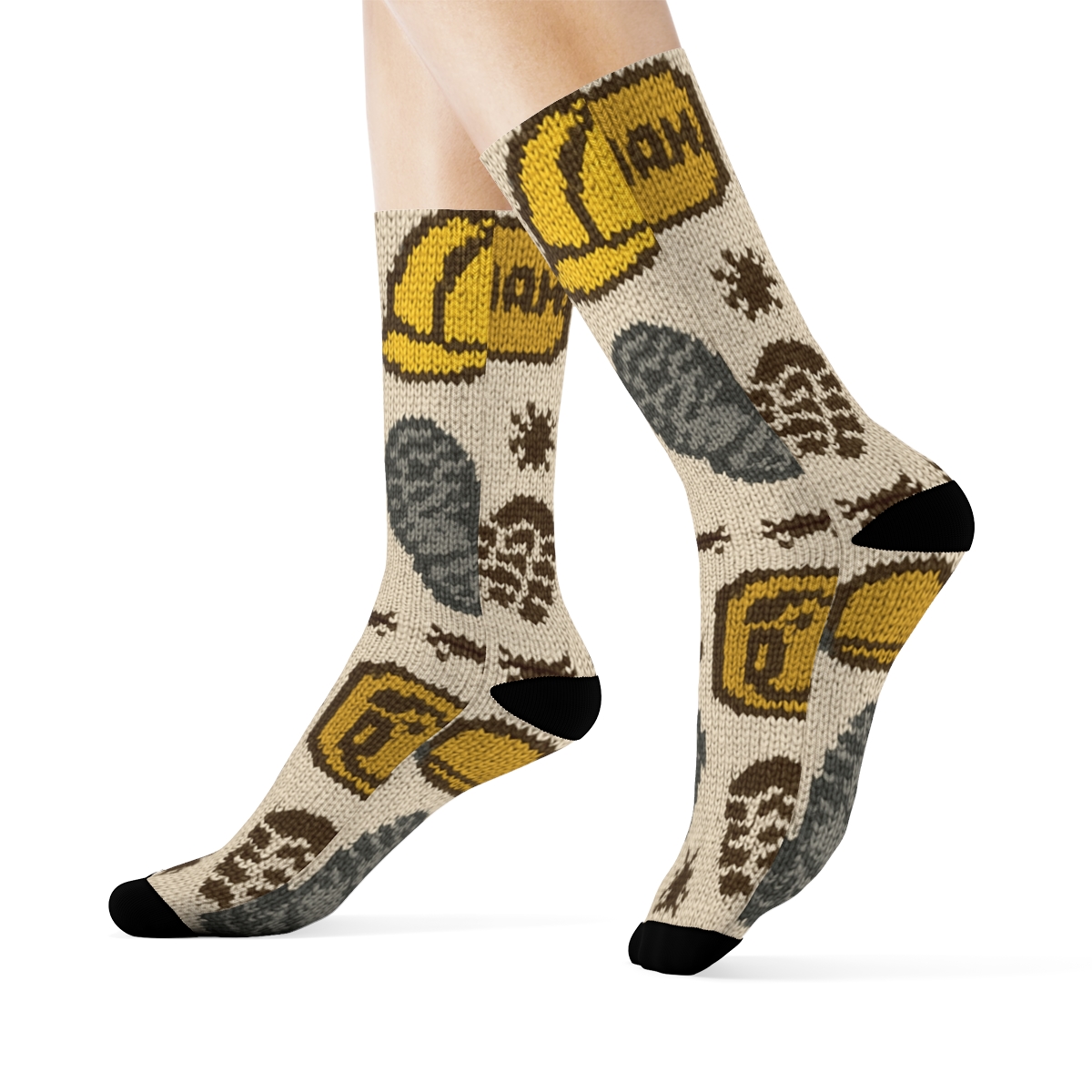 Knitted Pattern Illusion For Pest Control Technician comfortable cotton crew socks