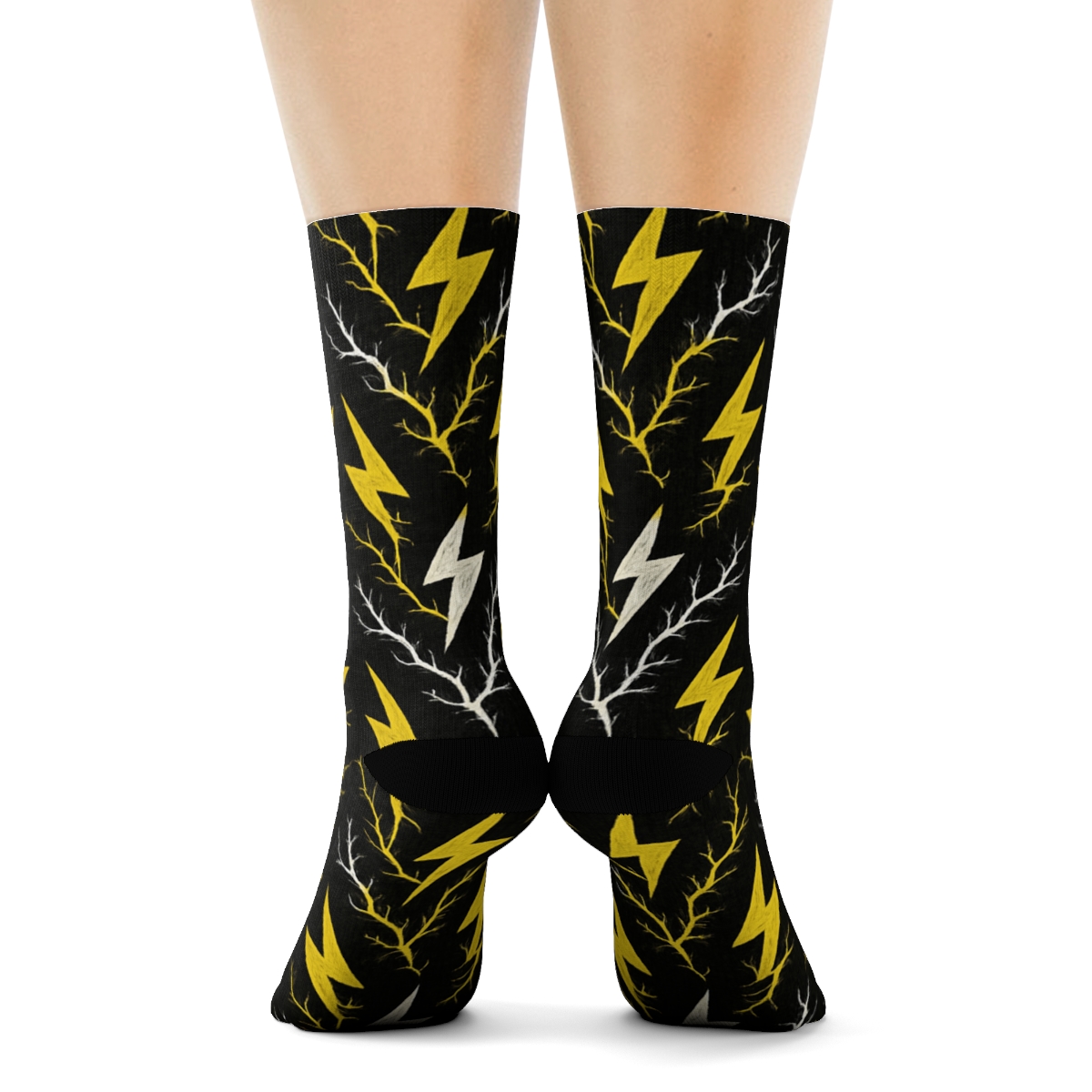 Fractal Bolt Chevron Grid custom crew socks