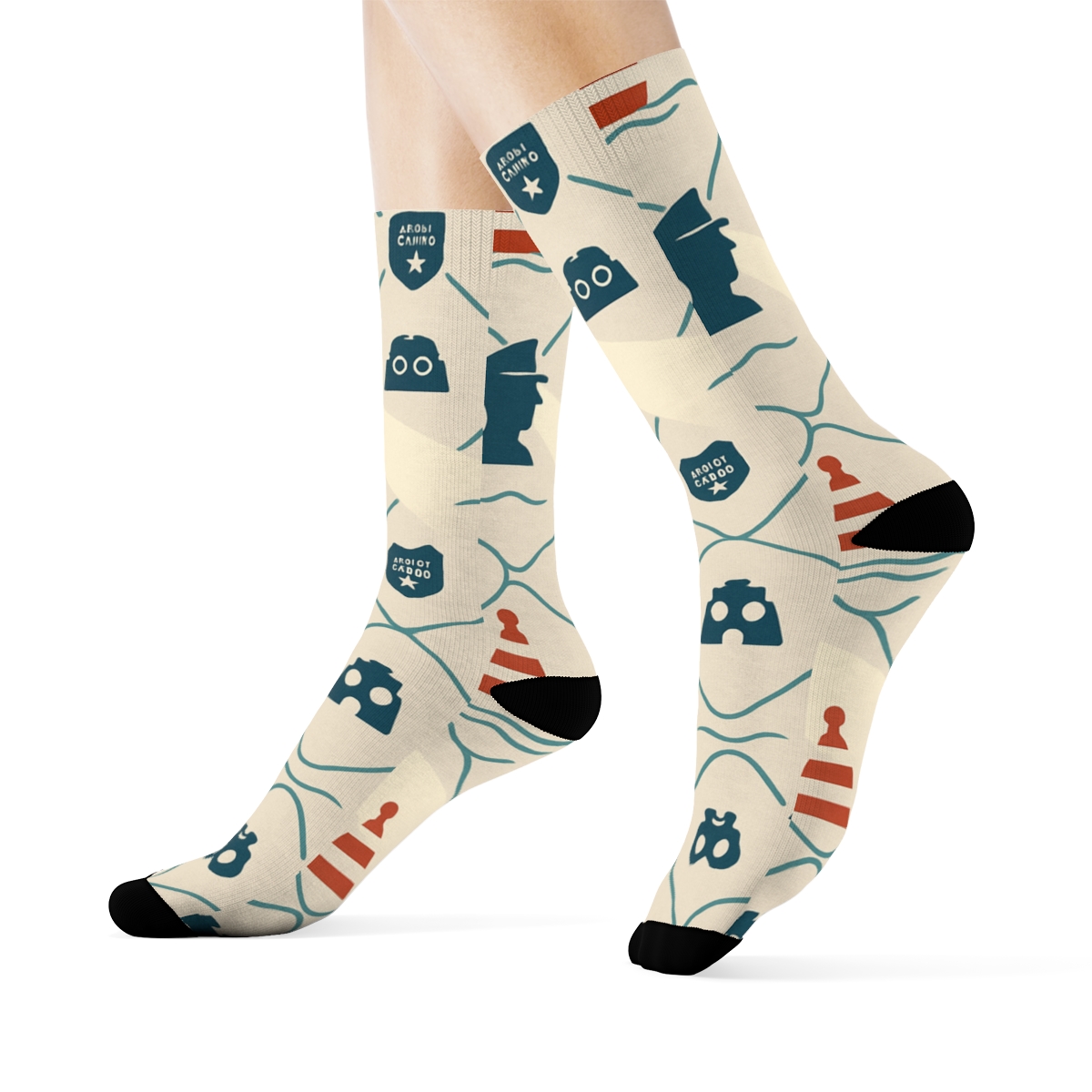 Buoy Lattice With Coast Guard Officer Spotlights premium sports crew socks