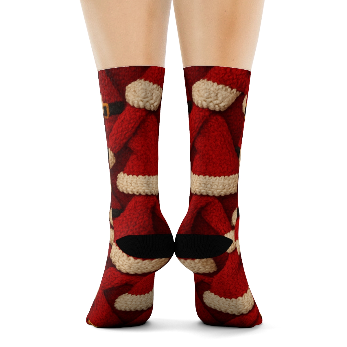 Santa Hat Lattice Santa-Classic unique graphic crew socks