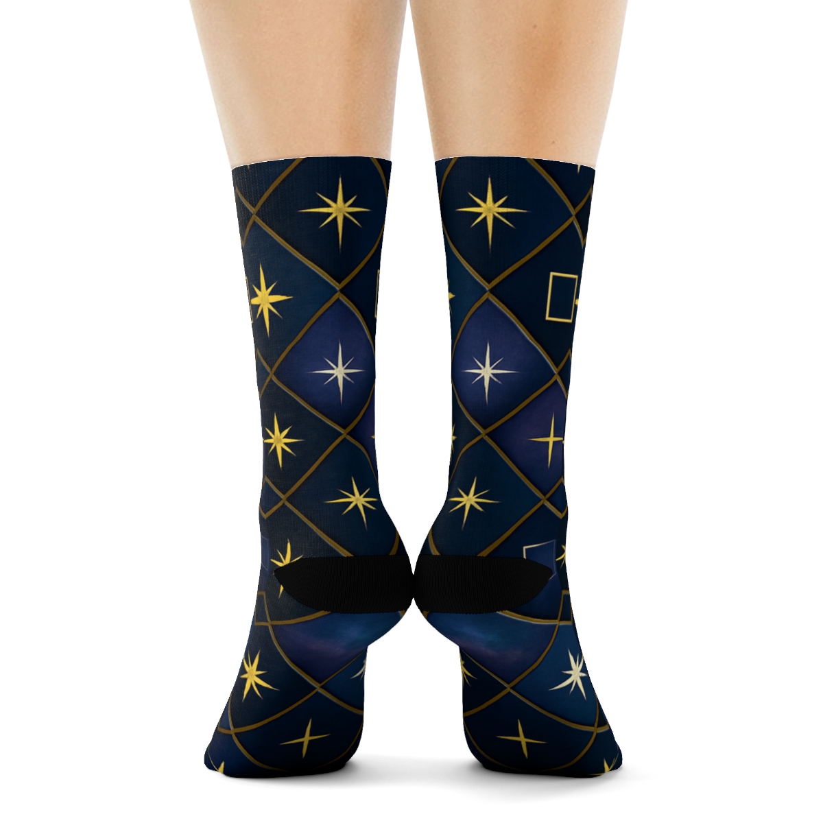 Nebula-Kissed Star Of Bethlehem Mosaic trendy patterned crew socks