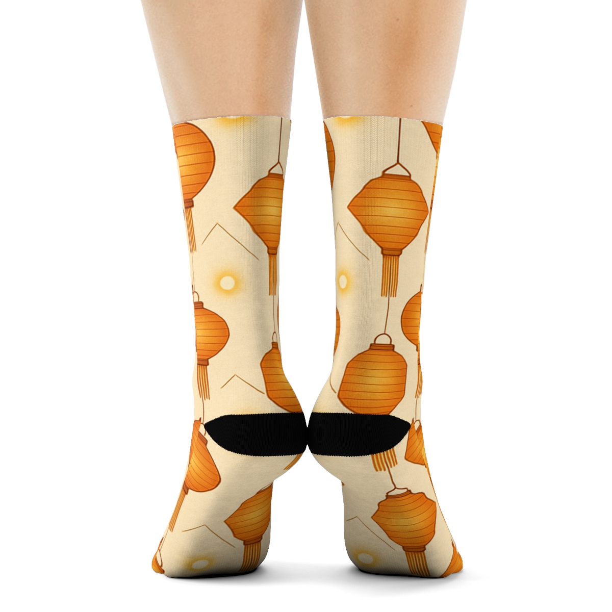 Tassel Chevron With Mini Lantern Rhythm stylish athletic crew socks