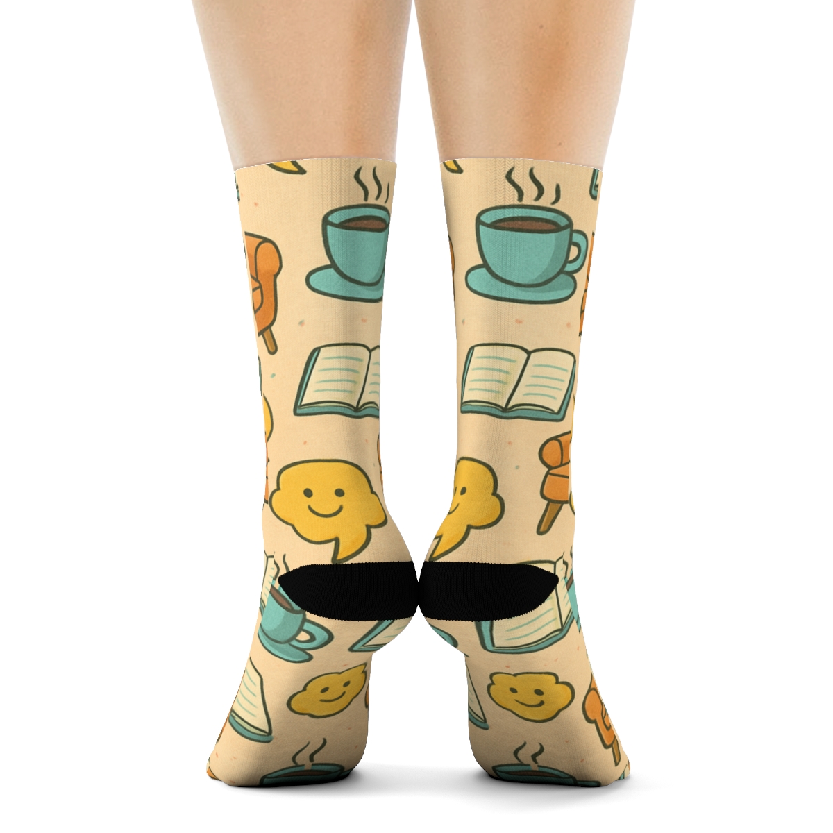 Psychologist-Studio Therapy Icons Tiling soft everyday crew socks