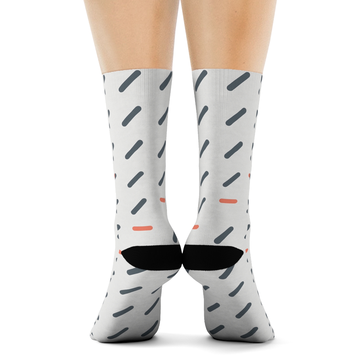 Diagonal Step Grid personalized crew socks