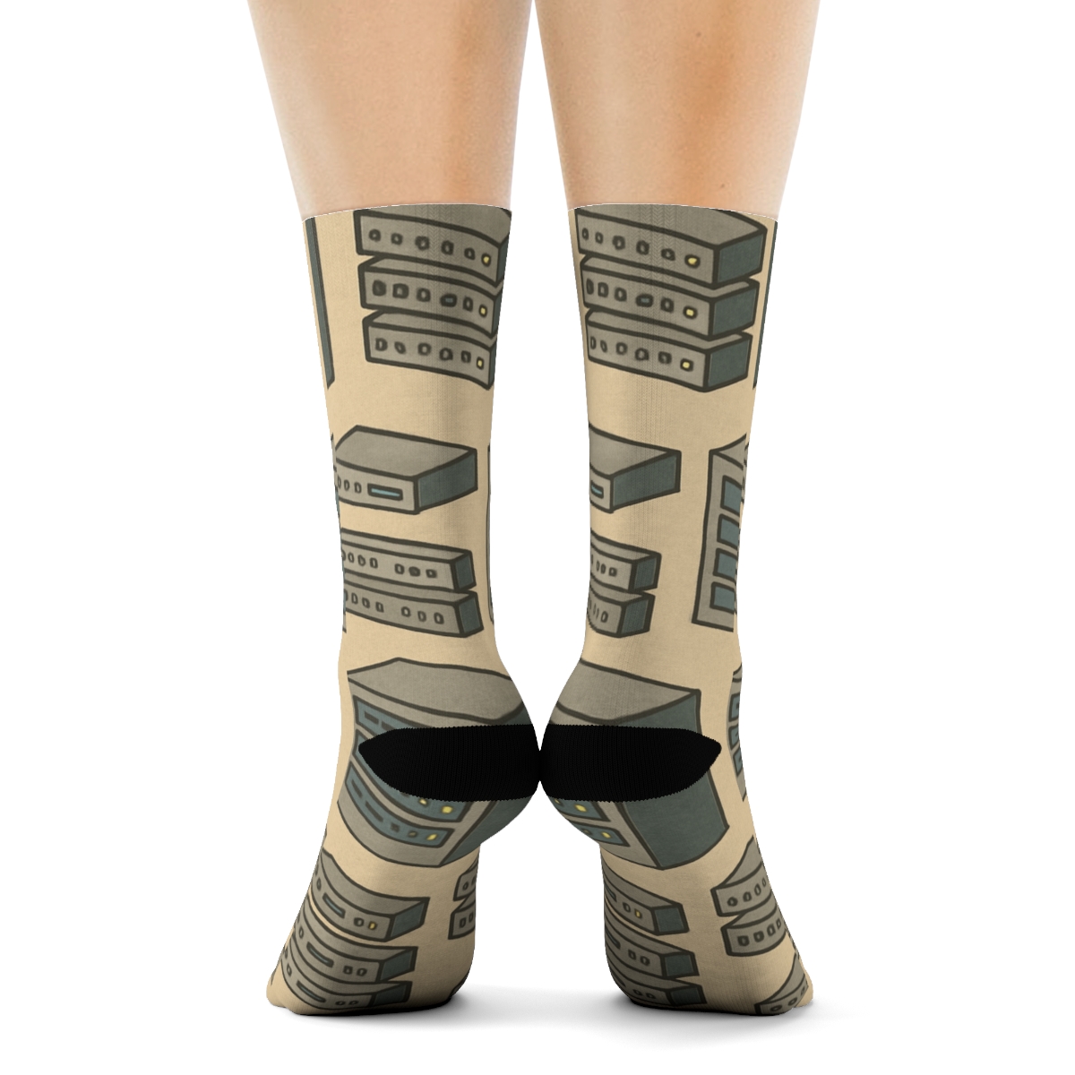 Vintage Tech Poster Lattice For A Network Administrator premium sports crew socks