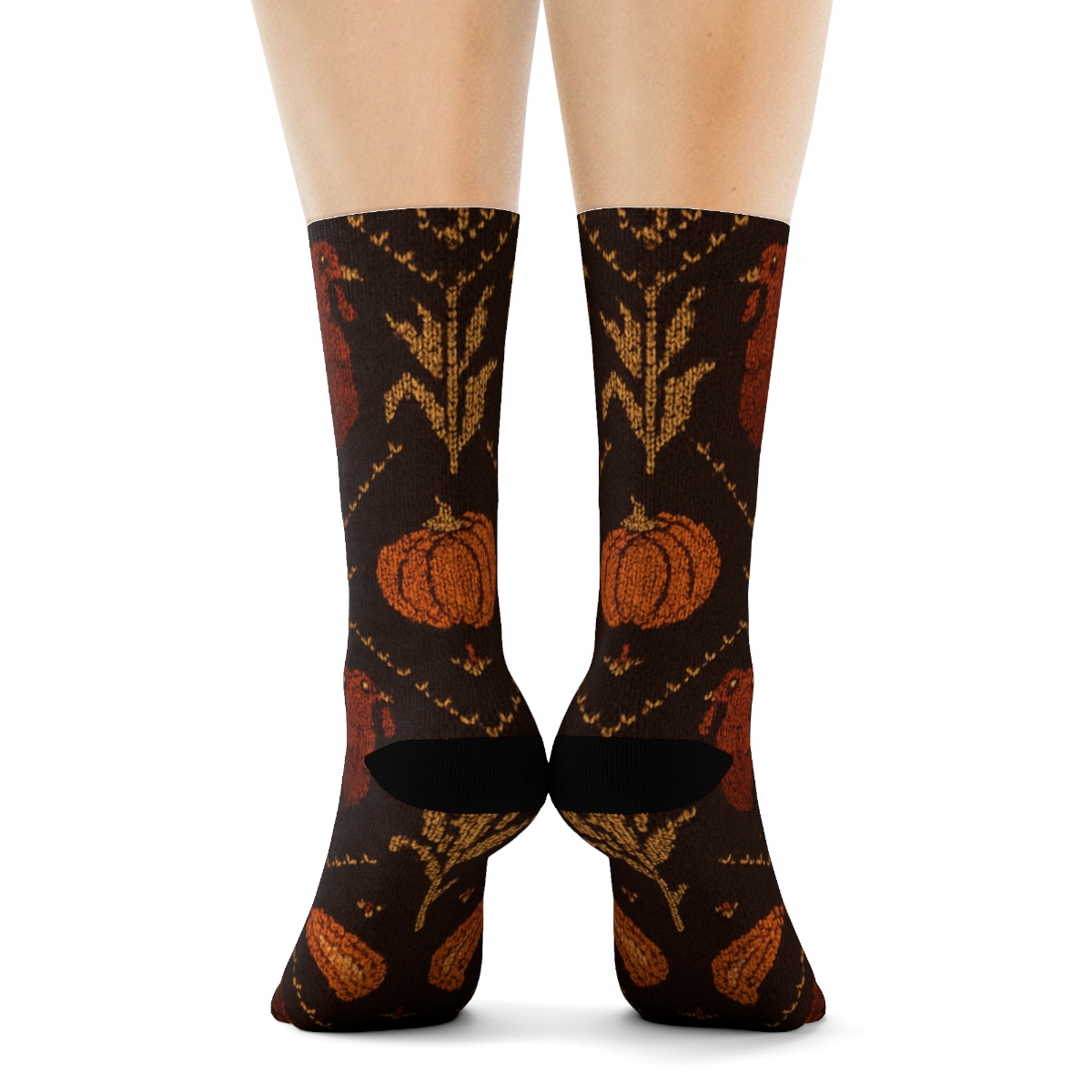 Knitted Harvest Lattice, Turkey Edition stylish athletic crew socks