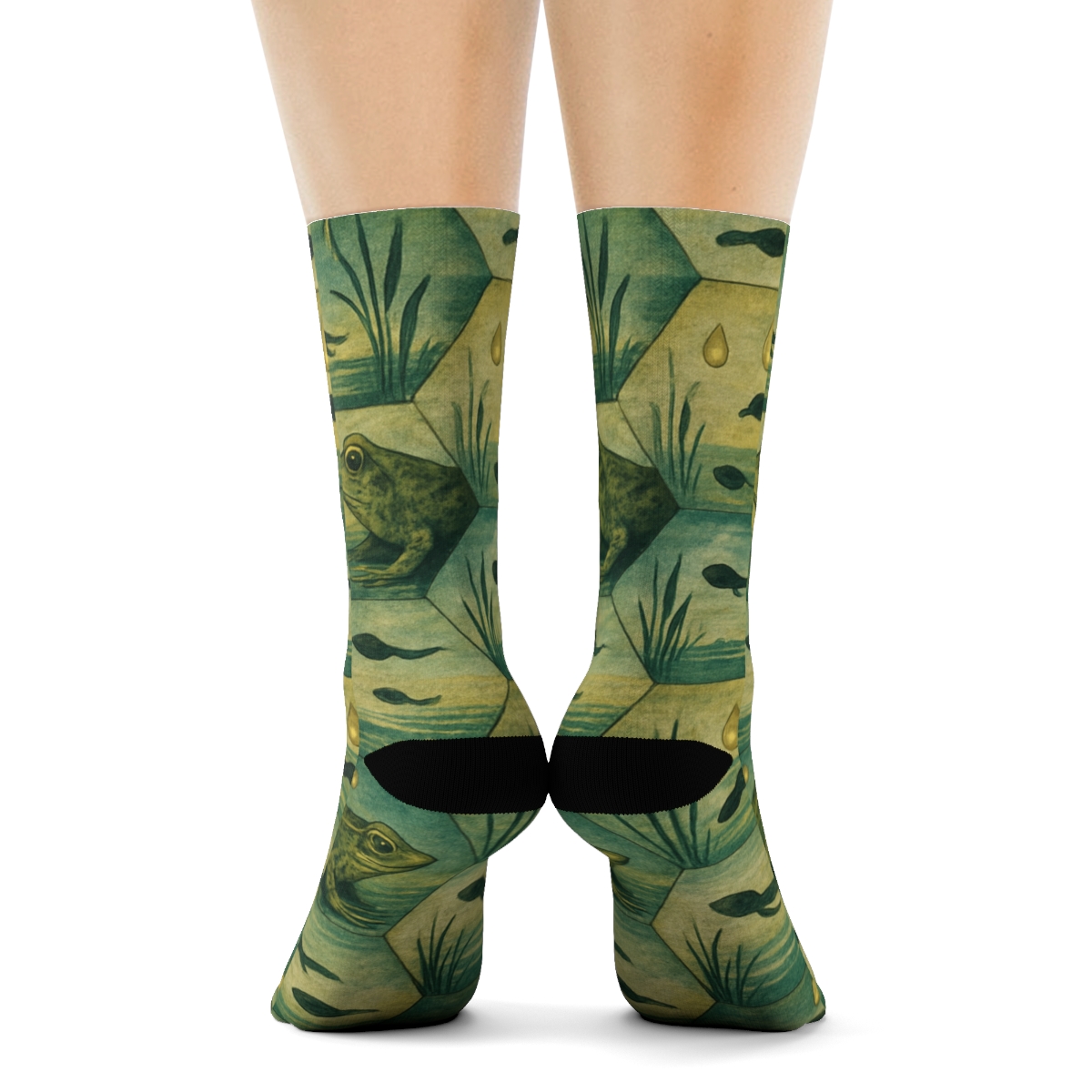Wetland Collage Mosaic premium sports crew socks
