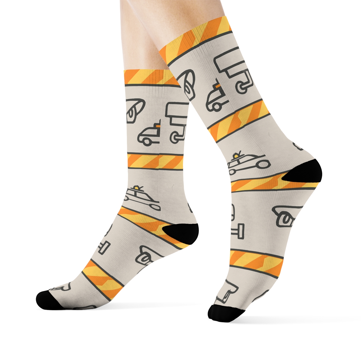 Checkpoint Scene With Security Guard Rhythm Bands soft everyday crew socks