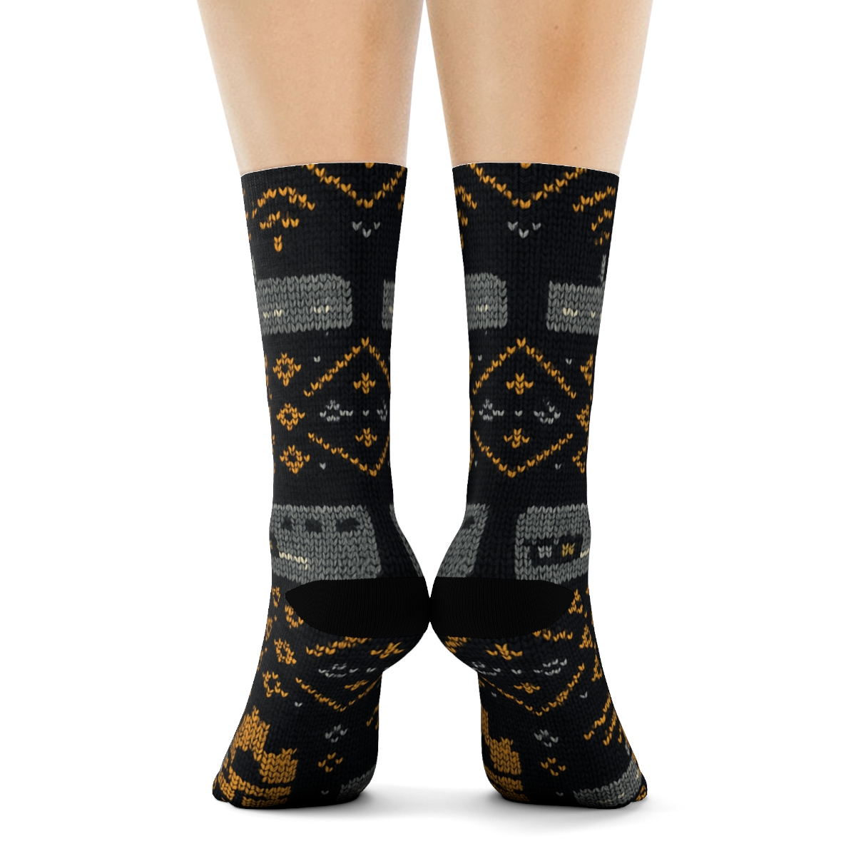 Network Administrator Knitted Switch And Router Fair Isle custom crew socks