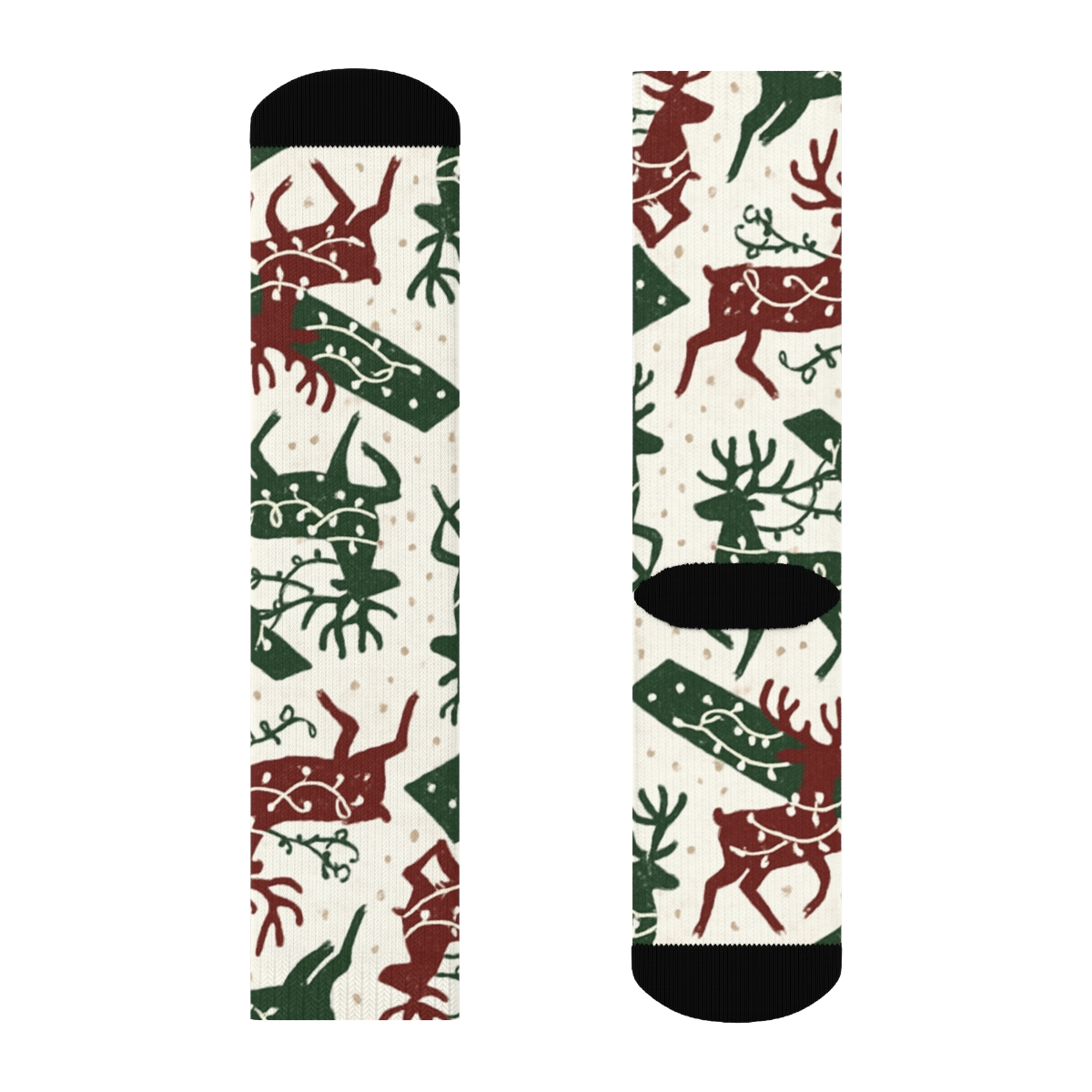 Reindeer Chevron Xmas Pattern stylish athletic crew socks