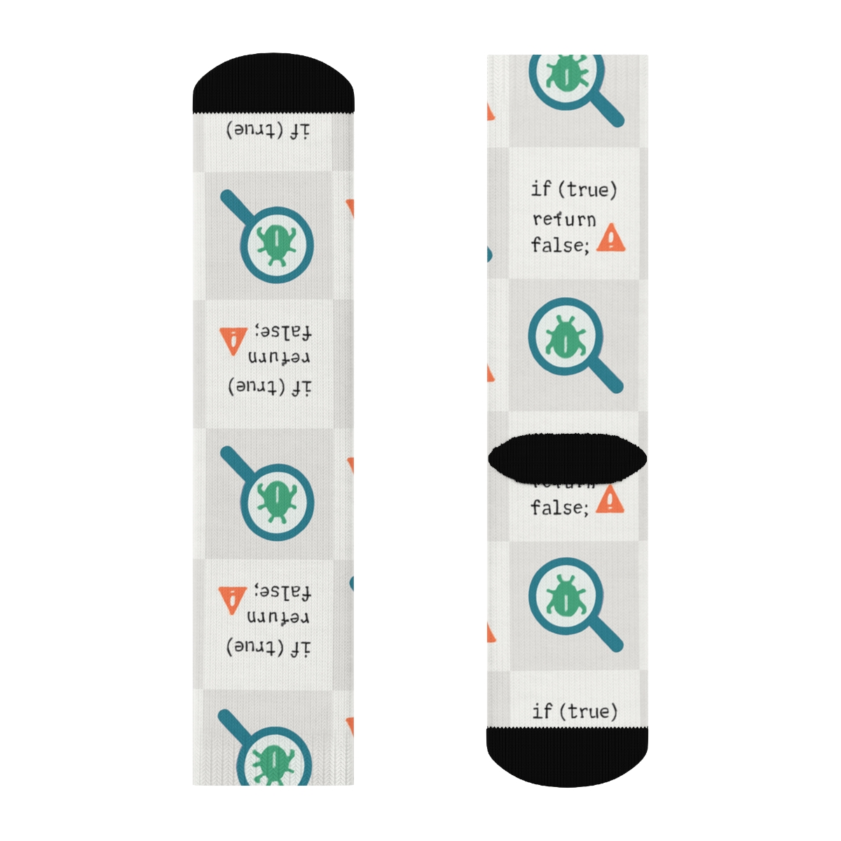 Debugging Grid with Software developer Motifs Crew Socks