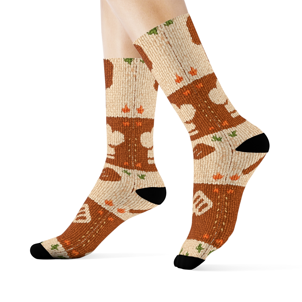 Chef Hat Knit Illusion Checkerboard personalized crew socks
