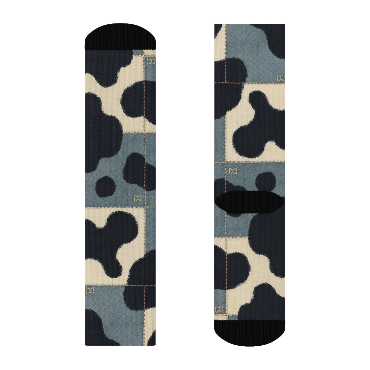 Denim Patch Spotwork unique graphic crew socks