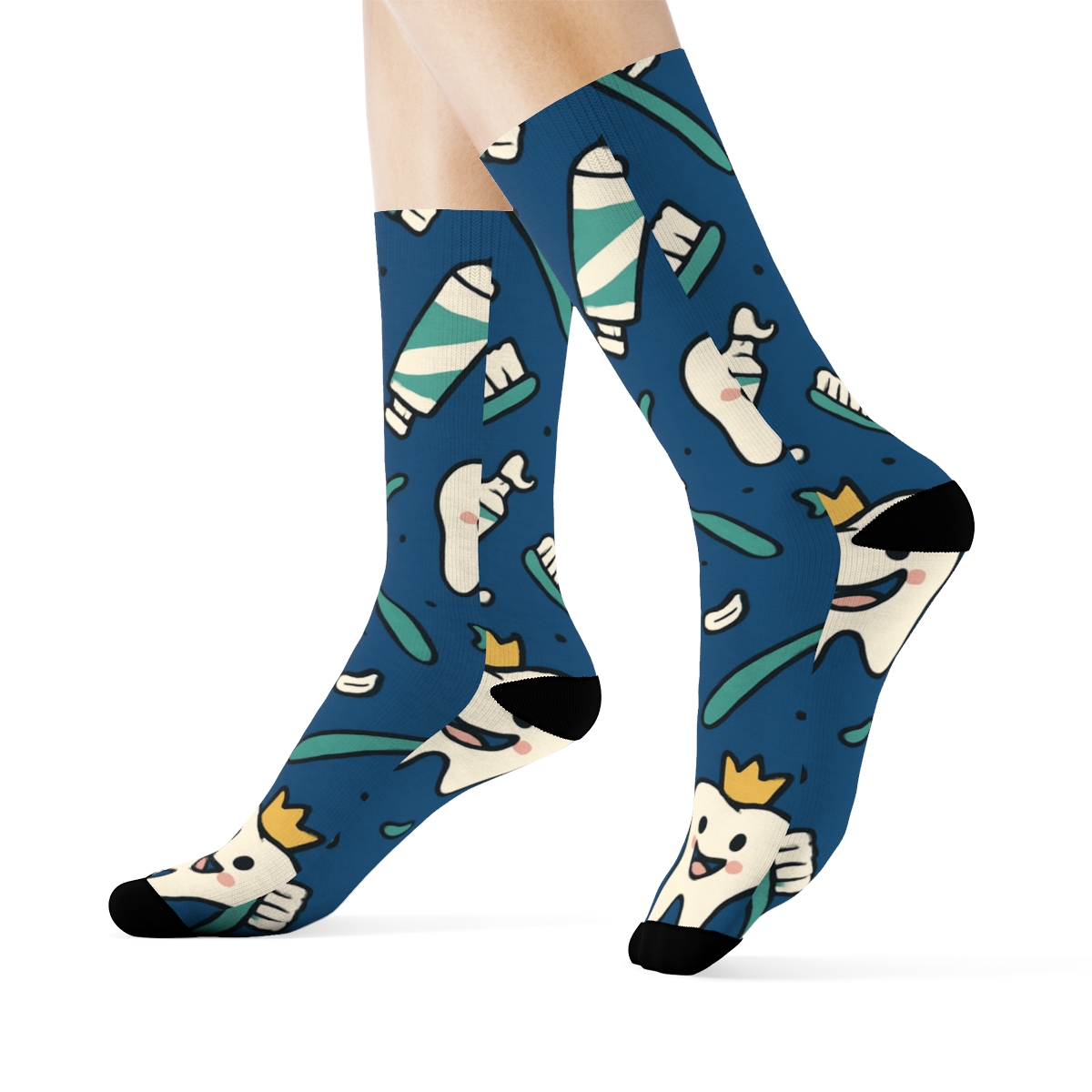 Dentist Smiles Confetti Pattern soft everyday crew socks