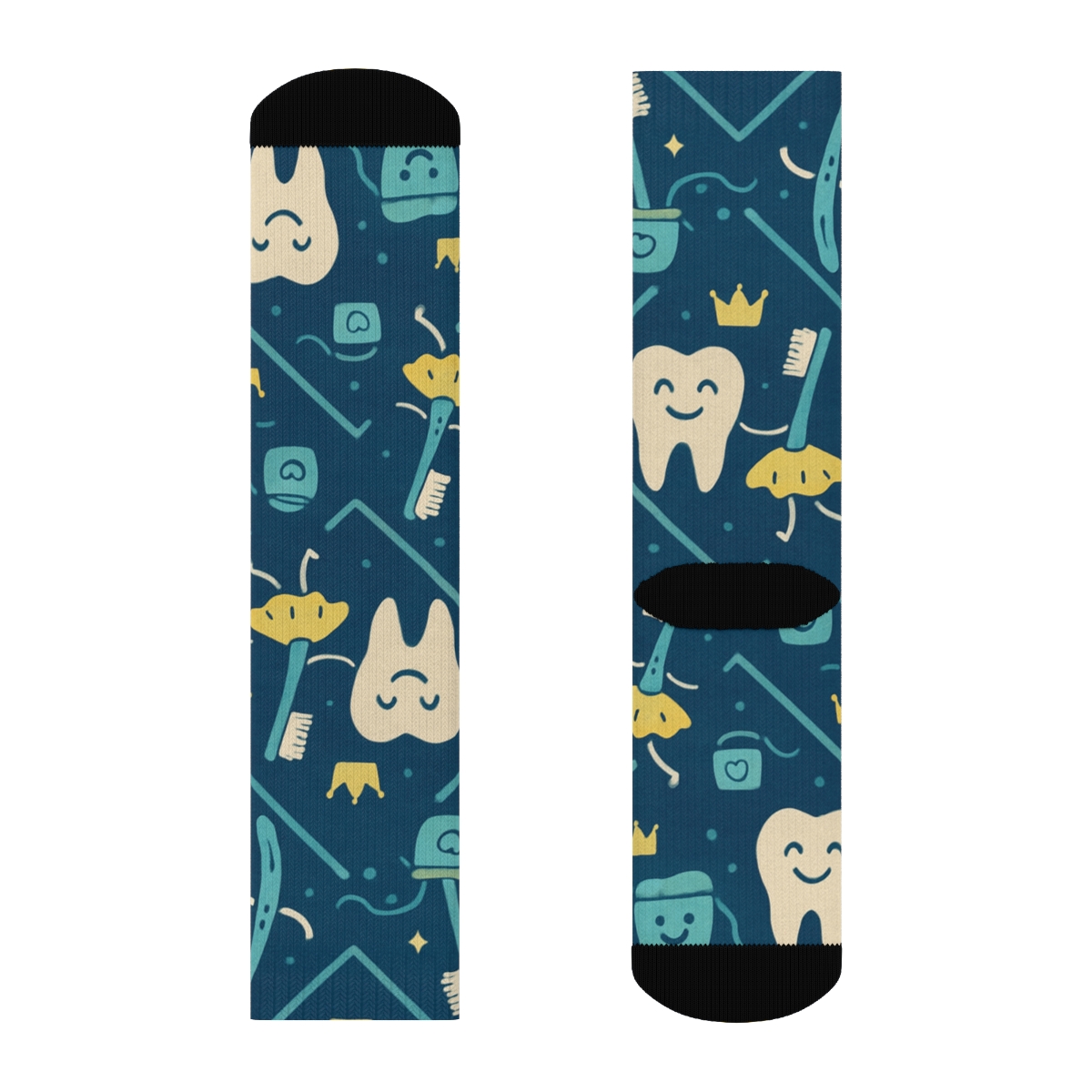Dentist Toothbrush Chevron Carnival custom crew socks