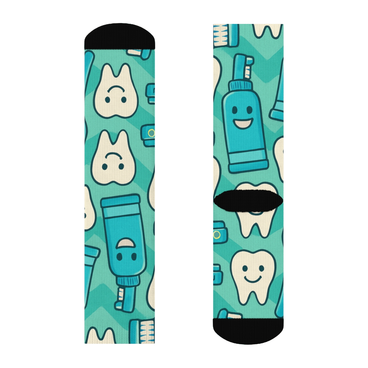 Dentist Toothbrush Chevron Parade custom crew socks