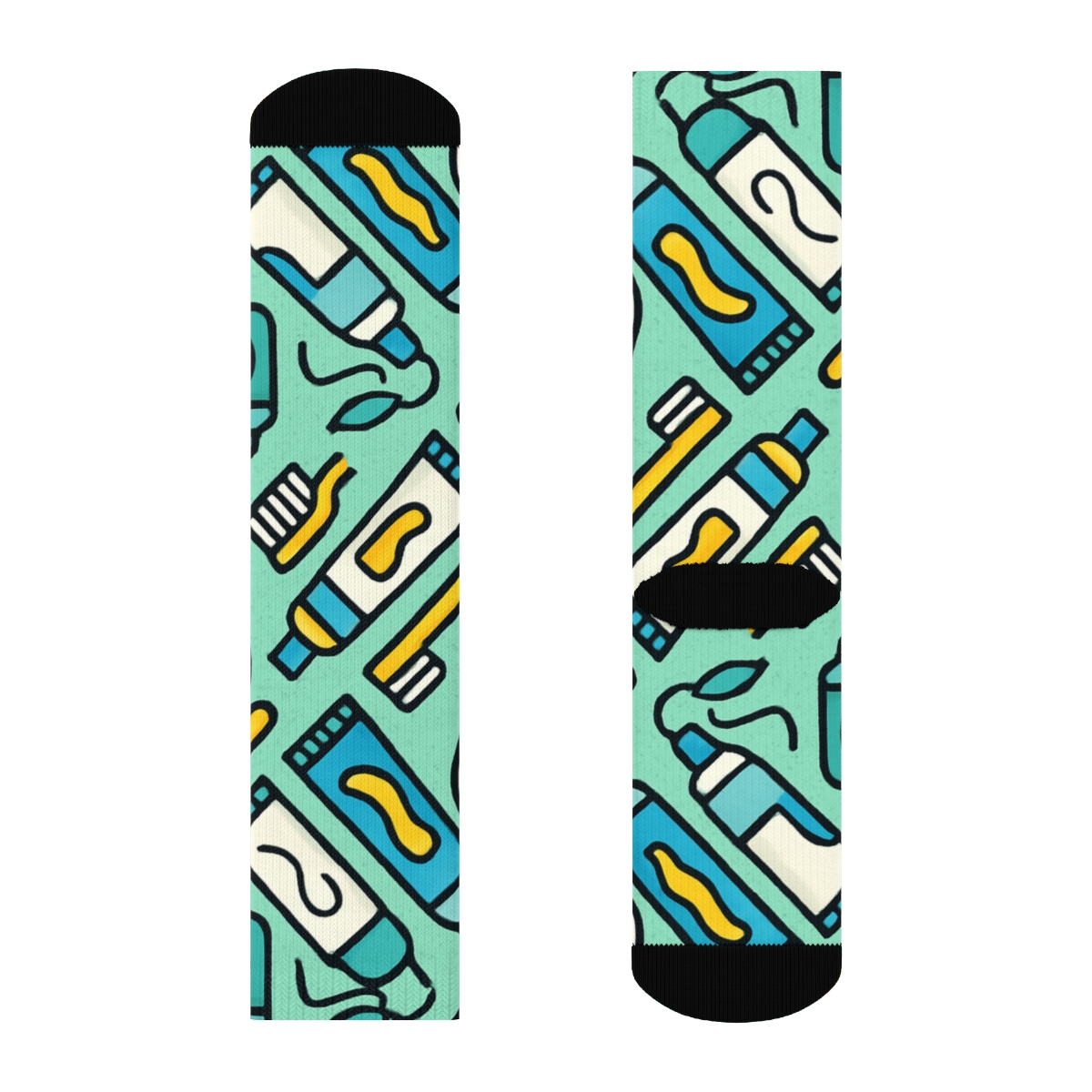 Dentist Toothbrush Chevron Parade designer printed crew socks