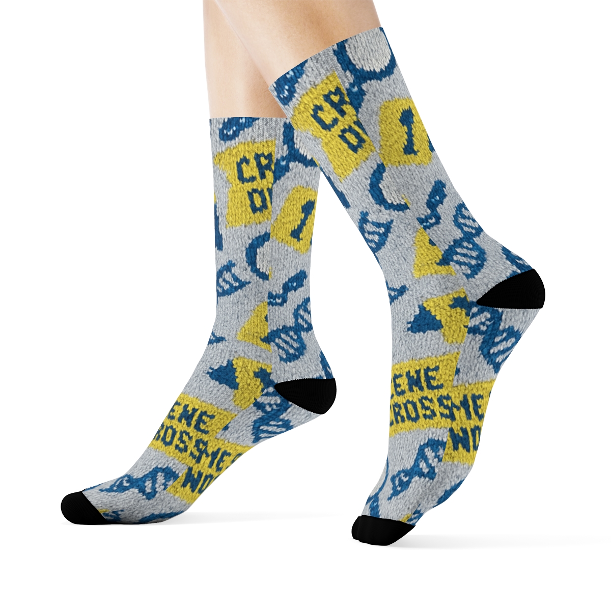 Knitted Illusion Forensic Scientist Evidence Tapestry personalized crew socks