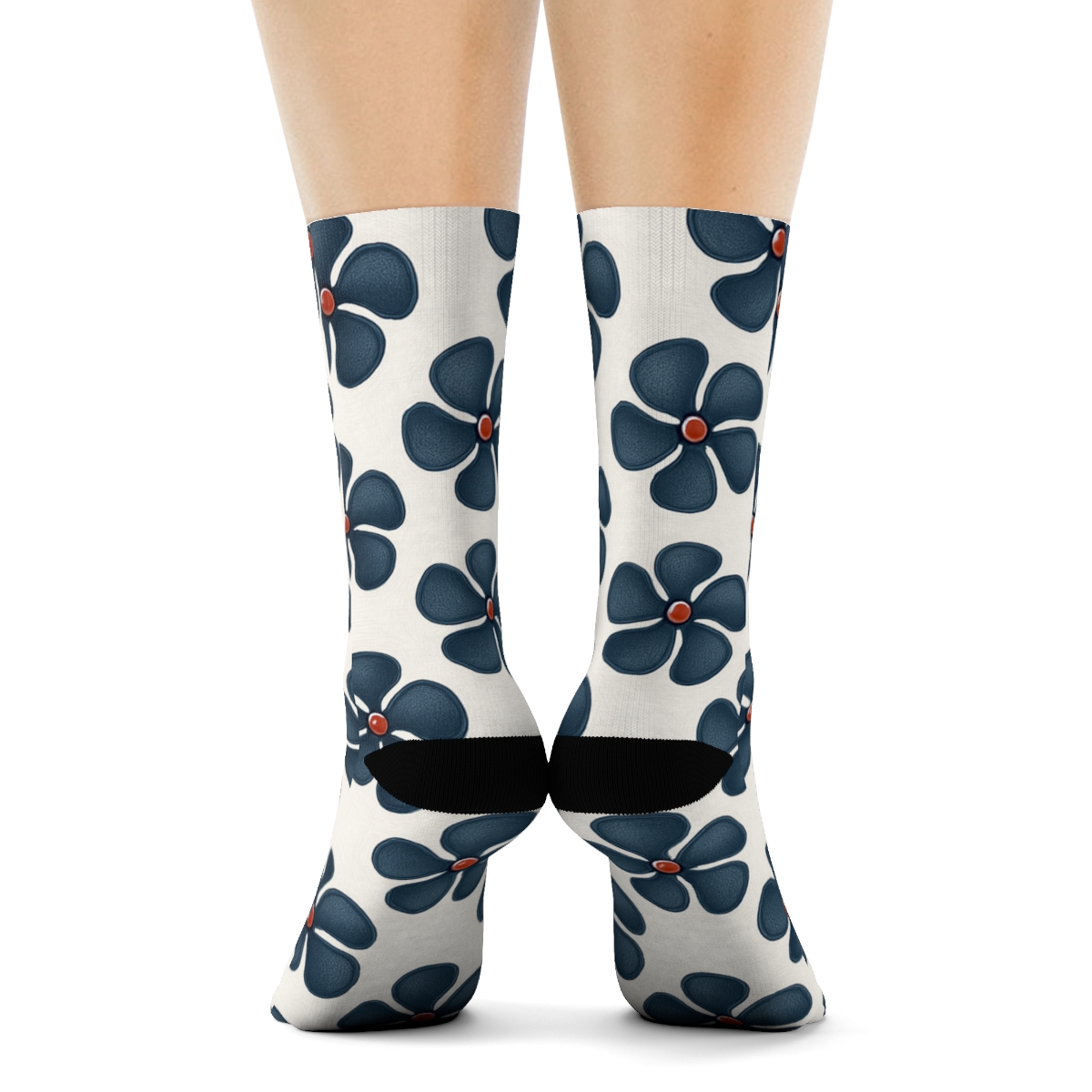 Airplane Propeller Rosette Medallions designer printed crew socks