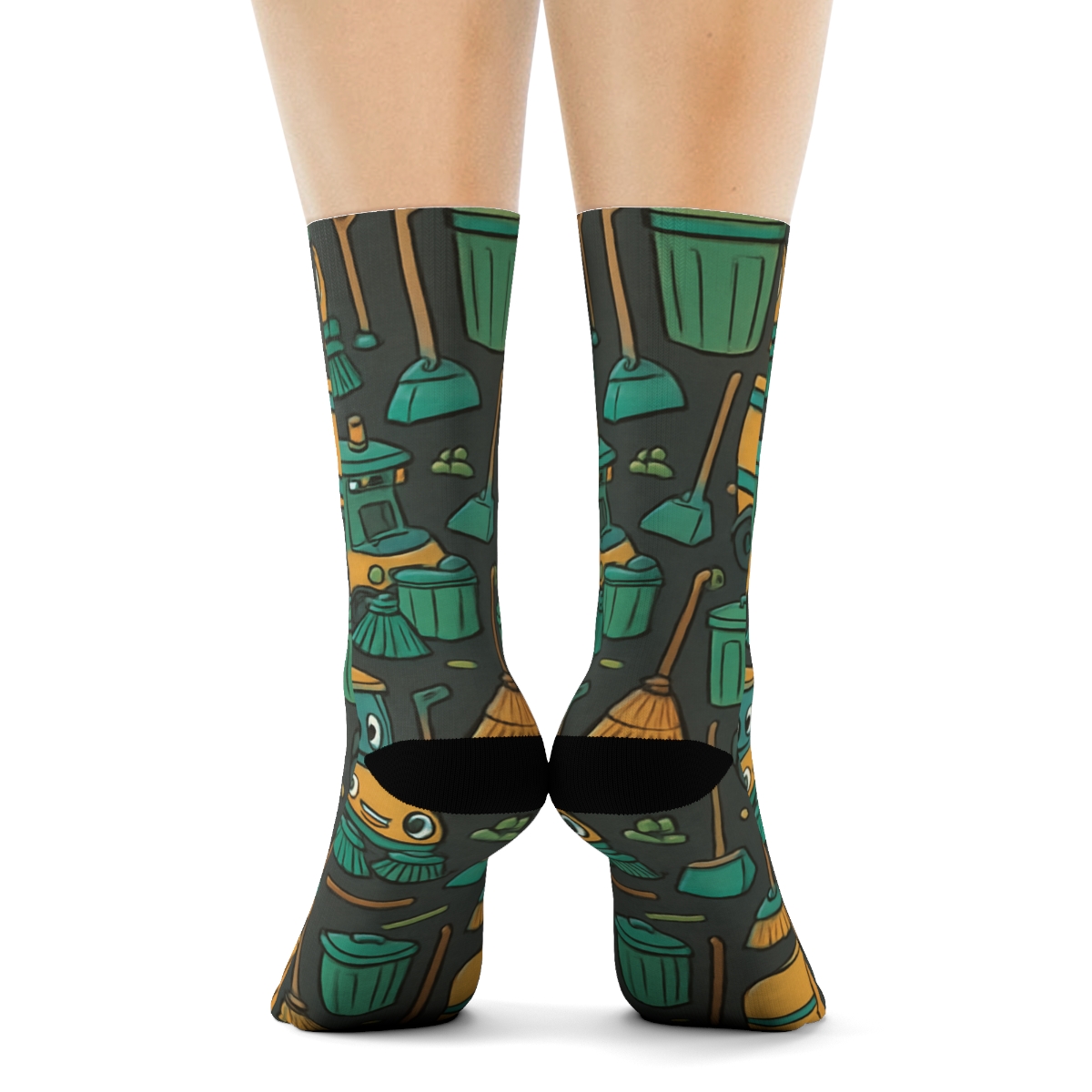 Garbage Collector Street Sweeper Tessellation In Mustard soft everyday crew socks