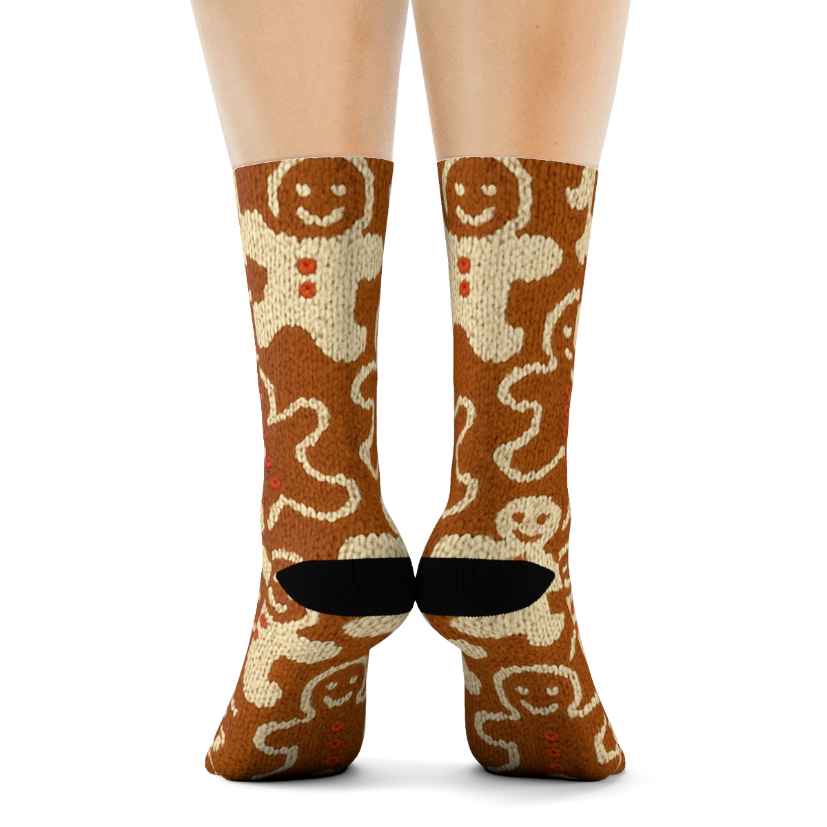 Gingerbread Men Tiled Pattern Christmas premium sports crew socks