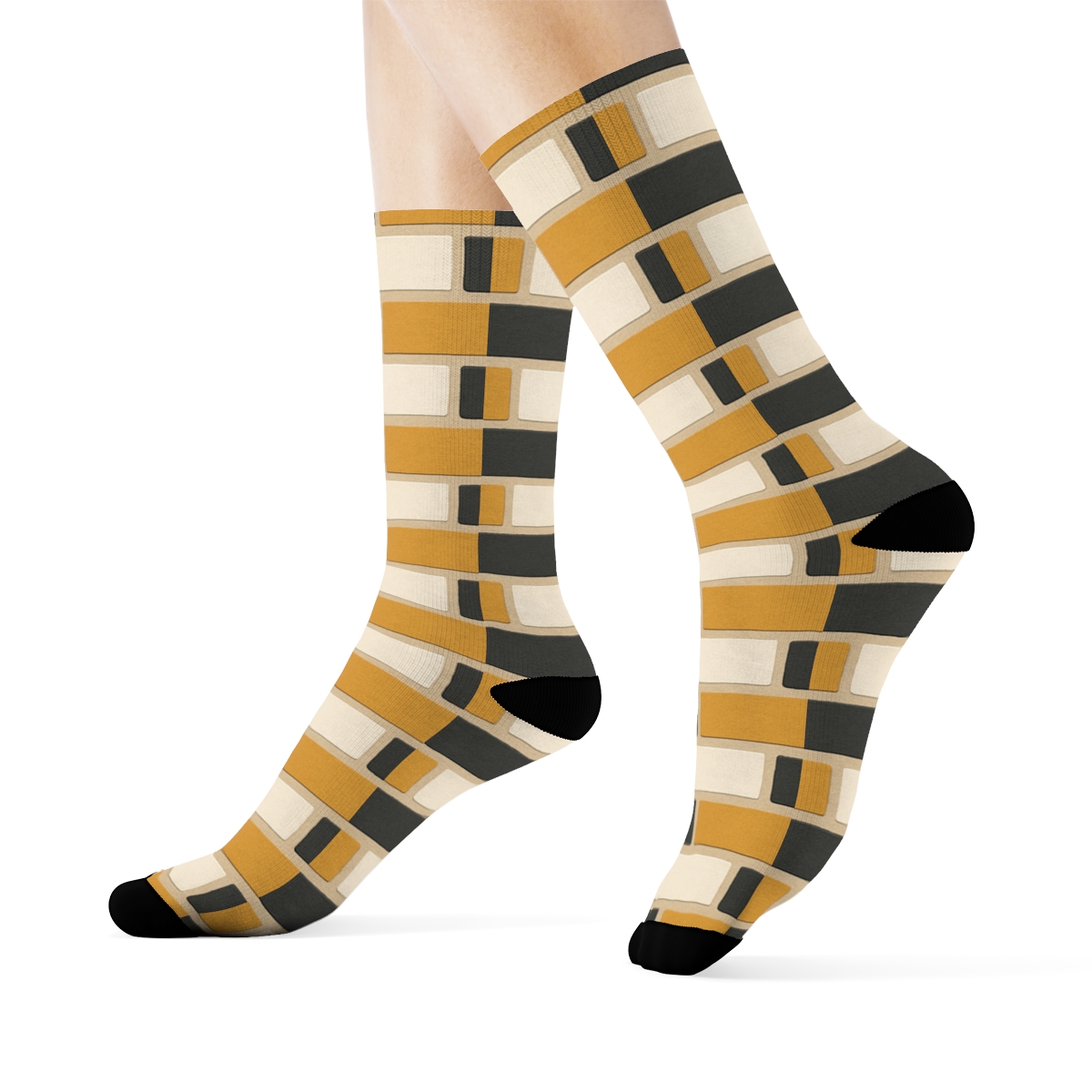 Narrow Brick Offset unique graphic crew socks