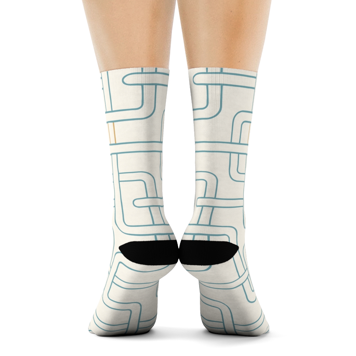 Interlaced Line Loop stylish athletic crew socks