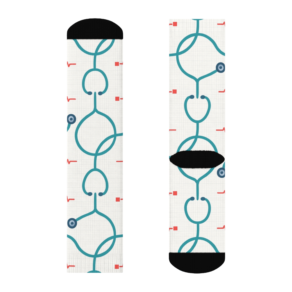 Doctor Stethoscope Lattice On Snow White unique graphic crew socks