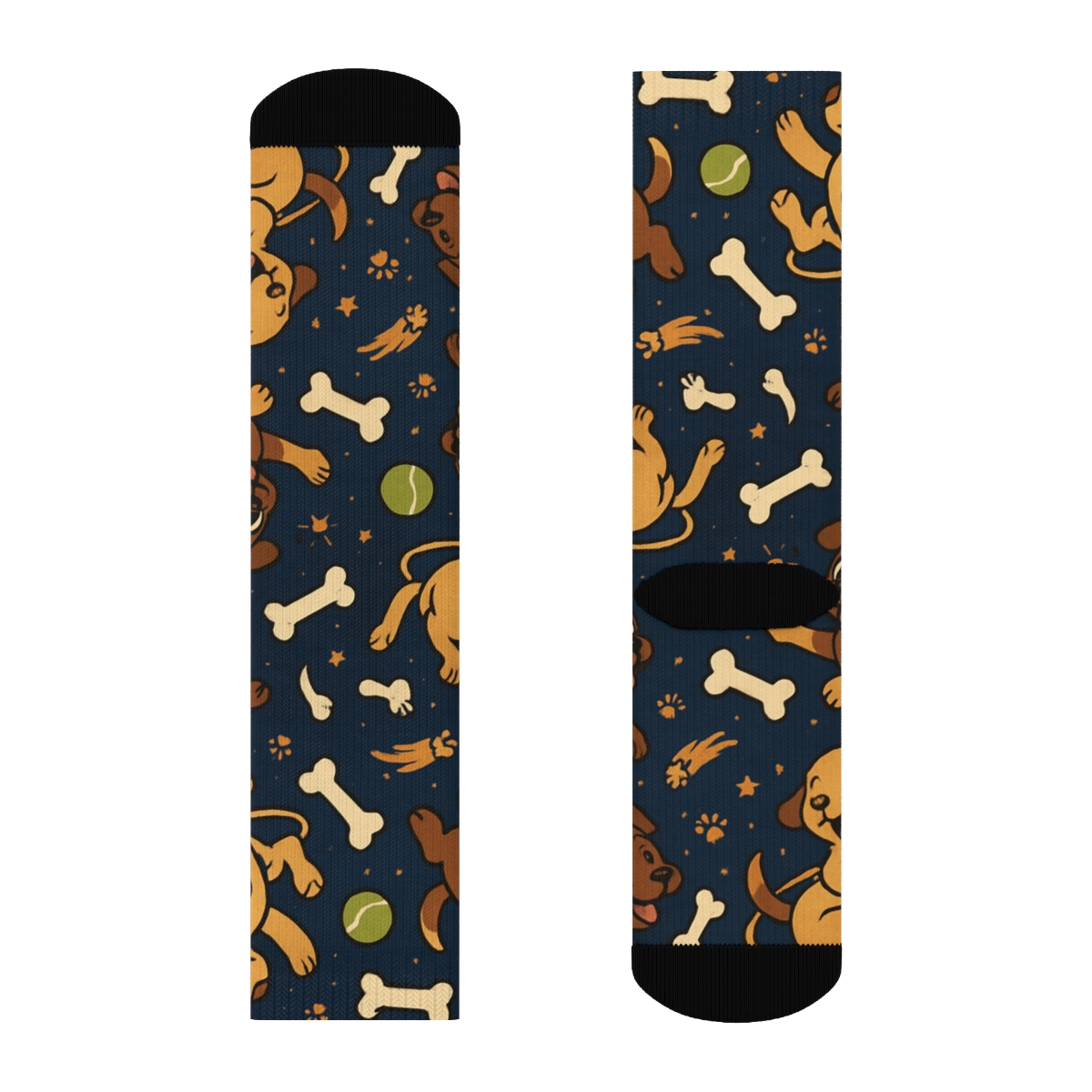 Dog Starfield Playtime Pattern designer printed crew socks