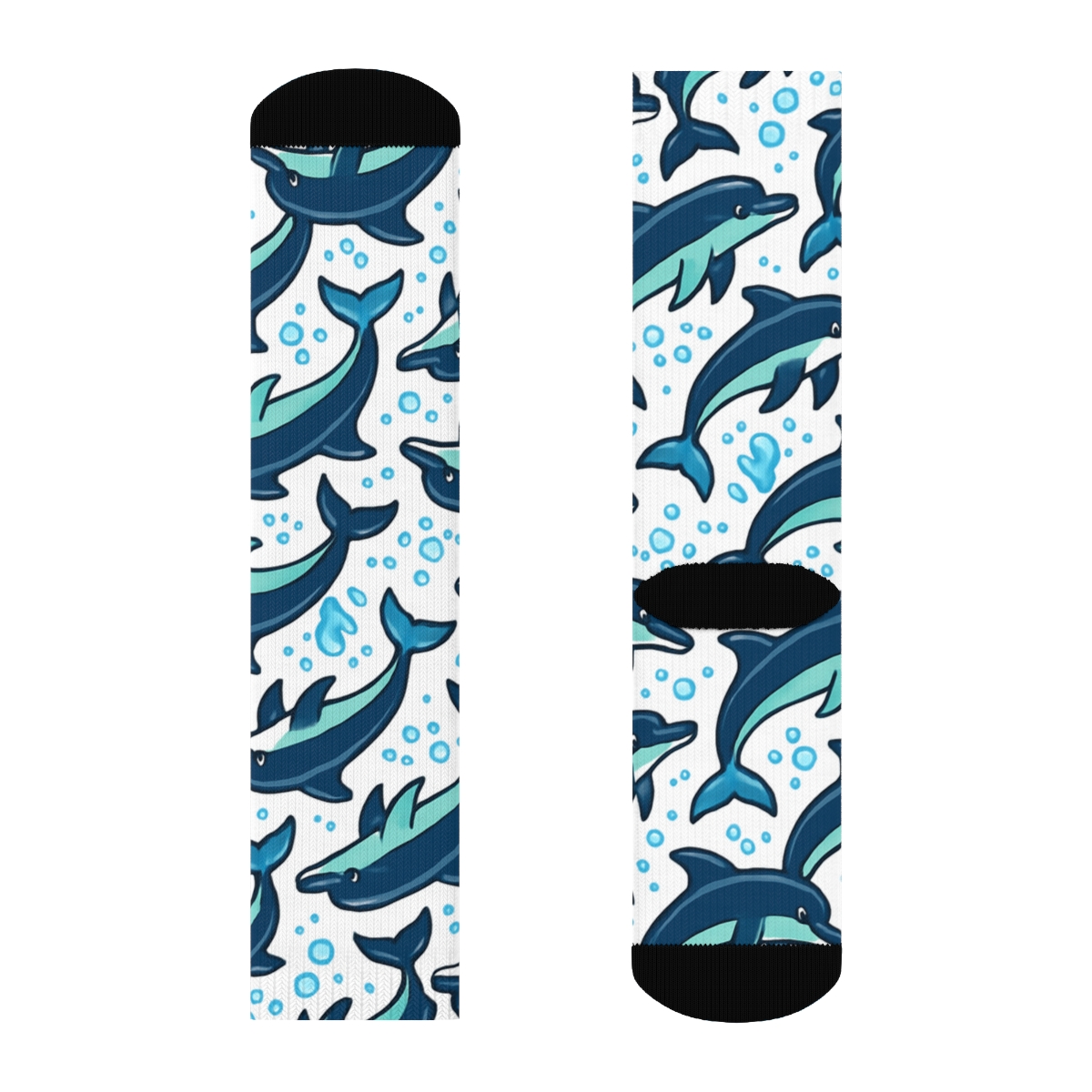 Dolphin-Blue Pod Tessellation personalized crew socks