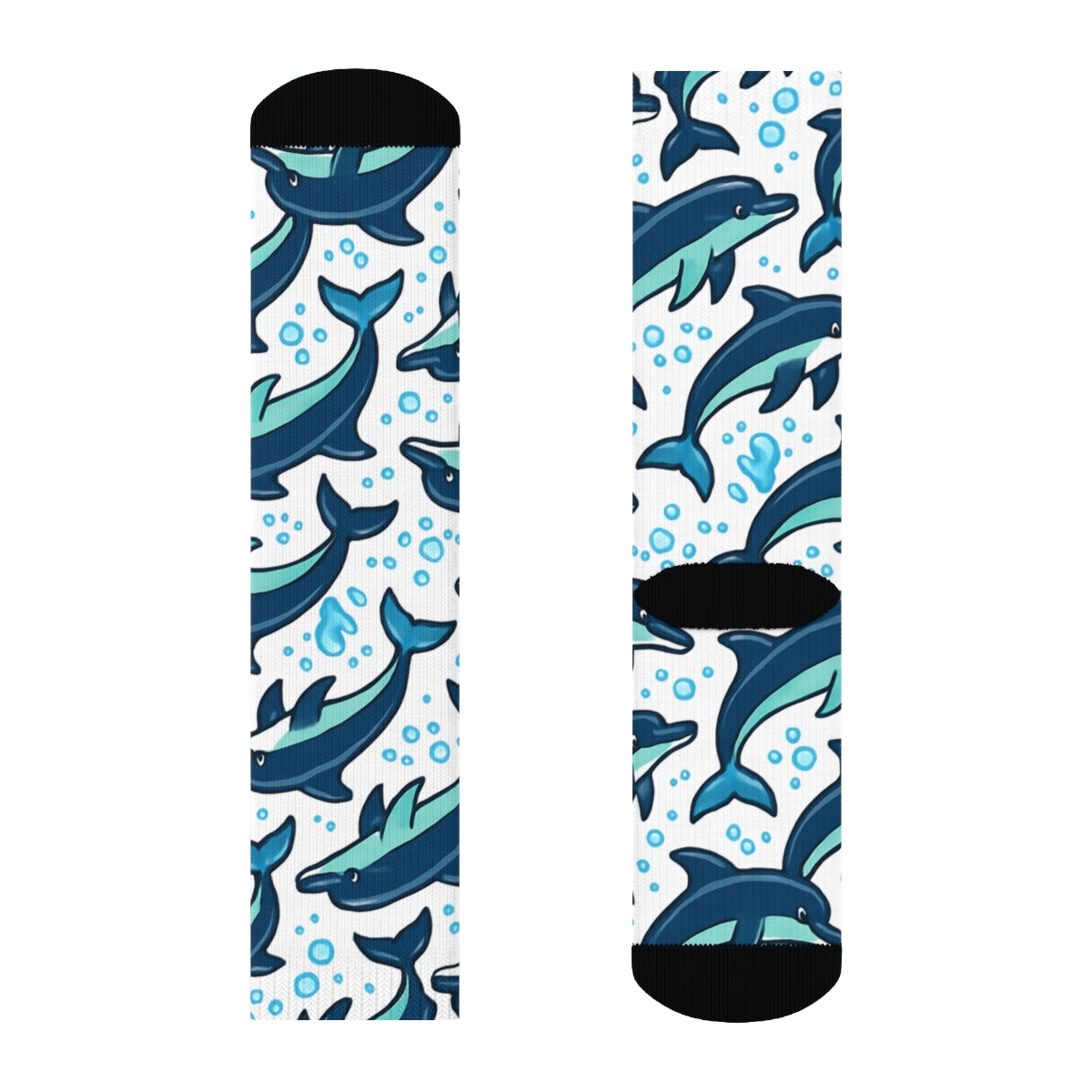 Dolphin-Blue Pod Tessellation personalized crew socks