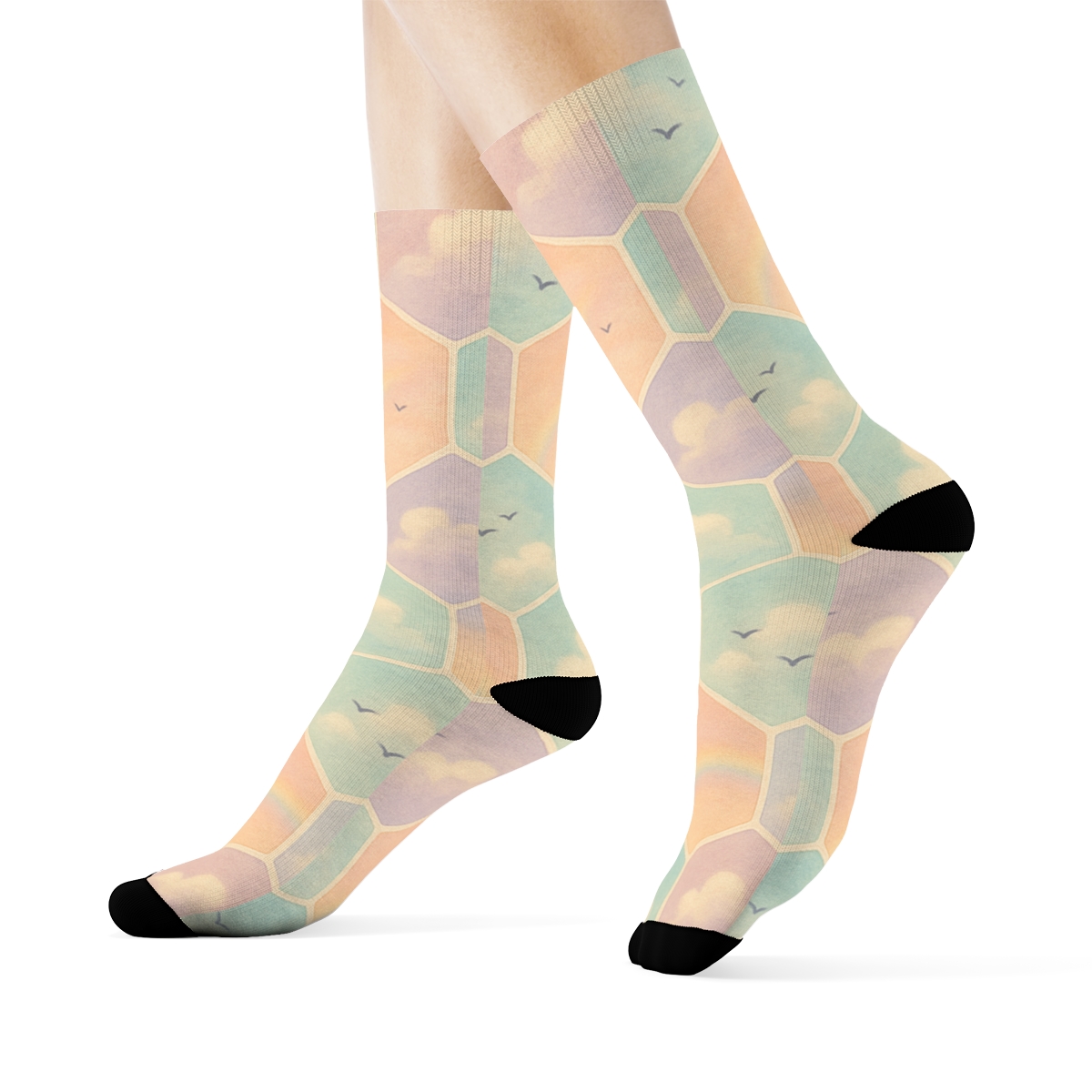 Dreamy Sunrise Mosaic personalized crew socks
