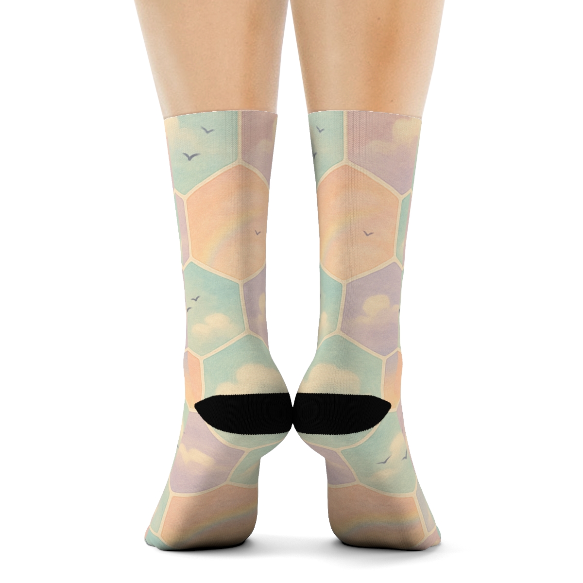 Dreamy Sunrise Mosaic personalized crew socks