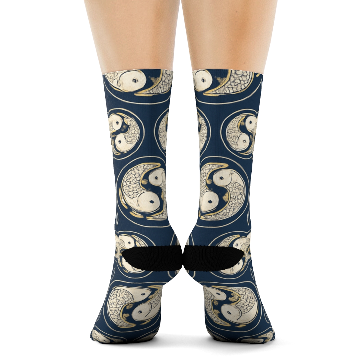 Dual Koi Circle Progression comfortable cotton crew socks