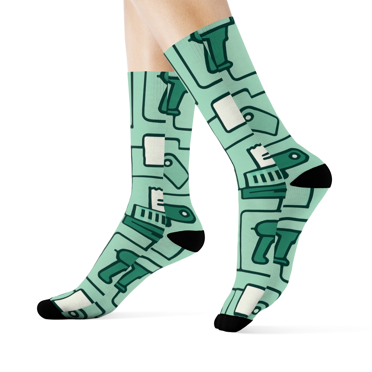 Galactic Till Pattern Cashier unique graphic crew socks