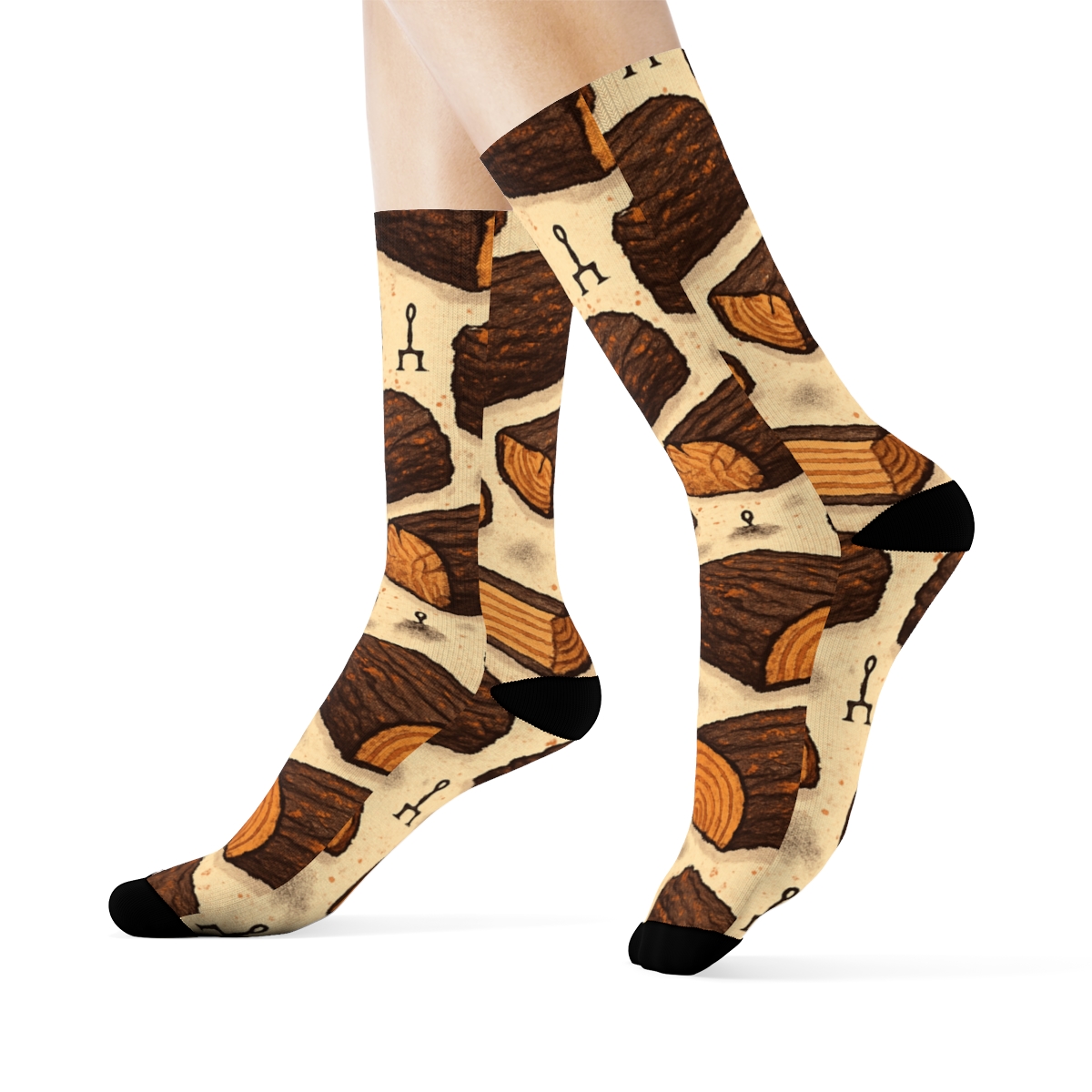 Stacked Log Lattice With Heart Warmth custom crew socks