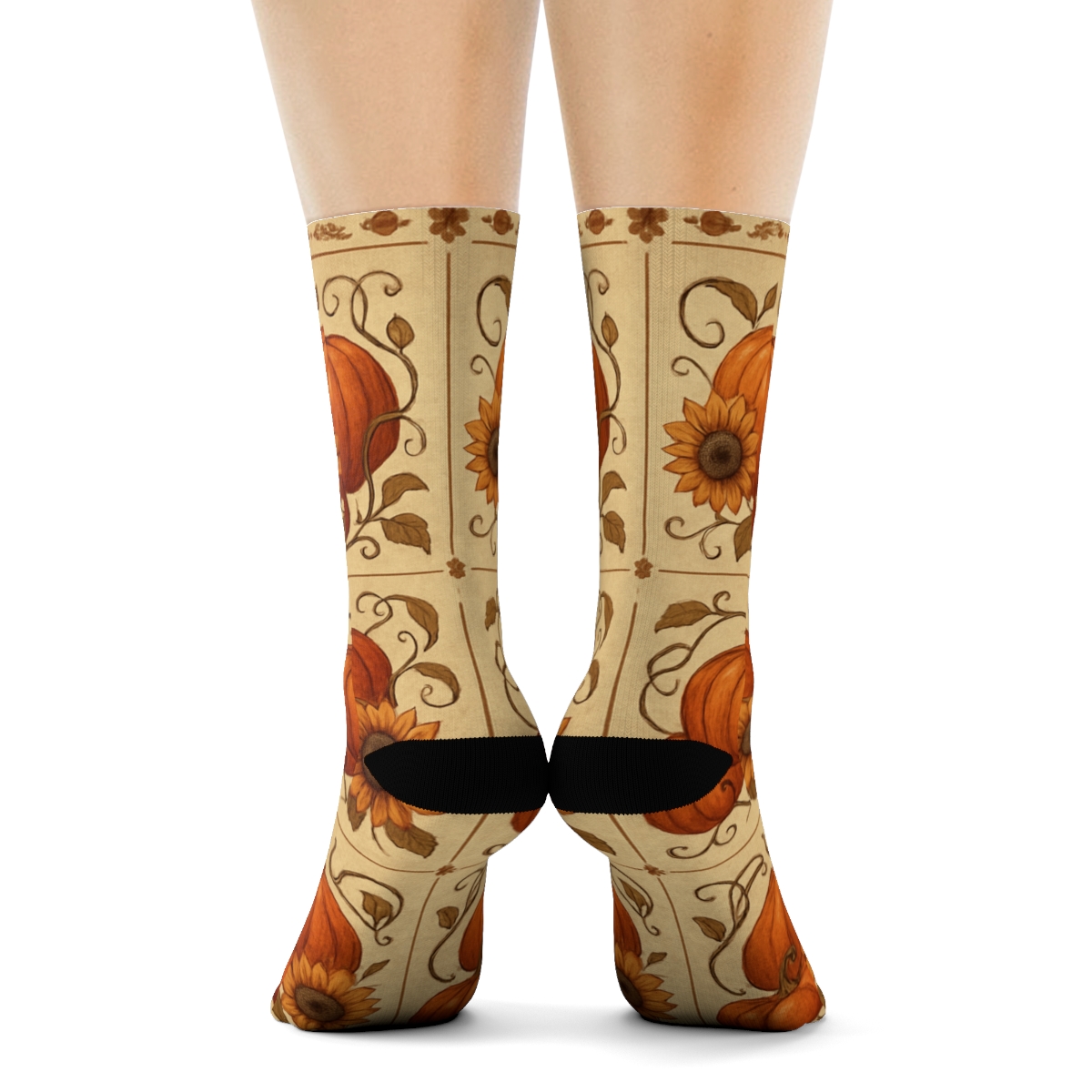 Pumpkin Patch Mirror Grid personalized crew socks