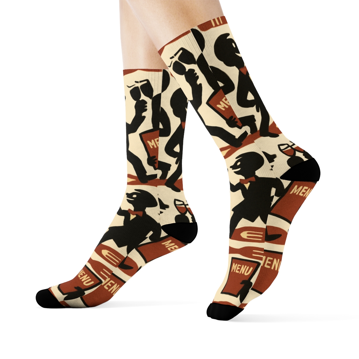 Crimson Service Grid With Waiter Silhouette Rhythm premium sports crew socks