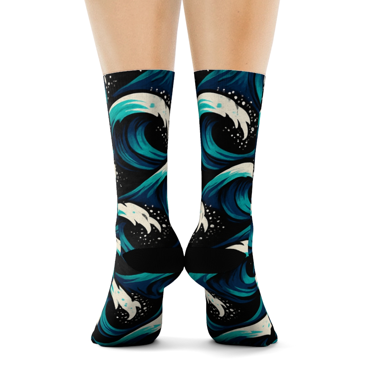 Storm Line Surf Arcs On Midnight Sea custom crew socks
