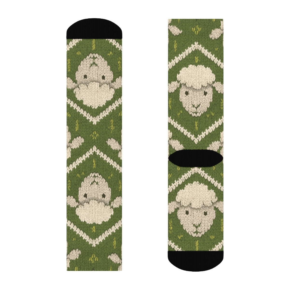 Knitted Chevron Sheep Pattern unique graphic crew socks