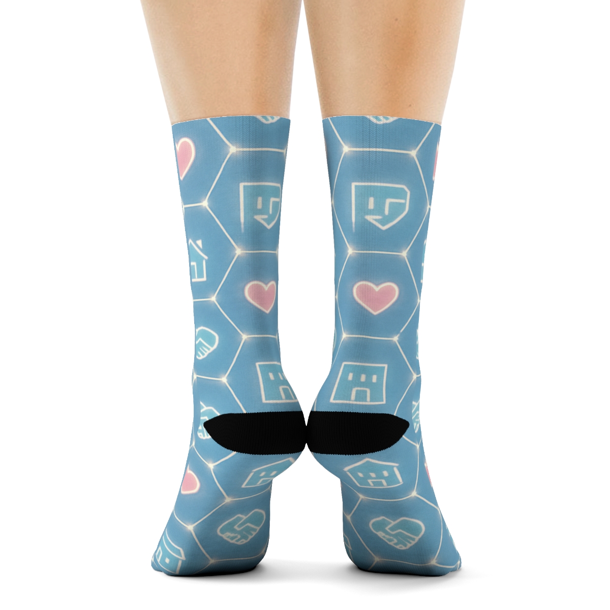 Community Care Constellation Social Worker Pattern designer printed crew socks